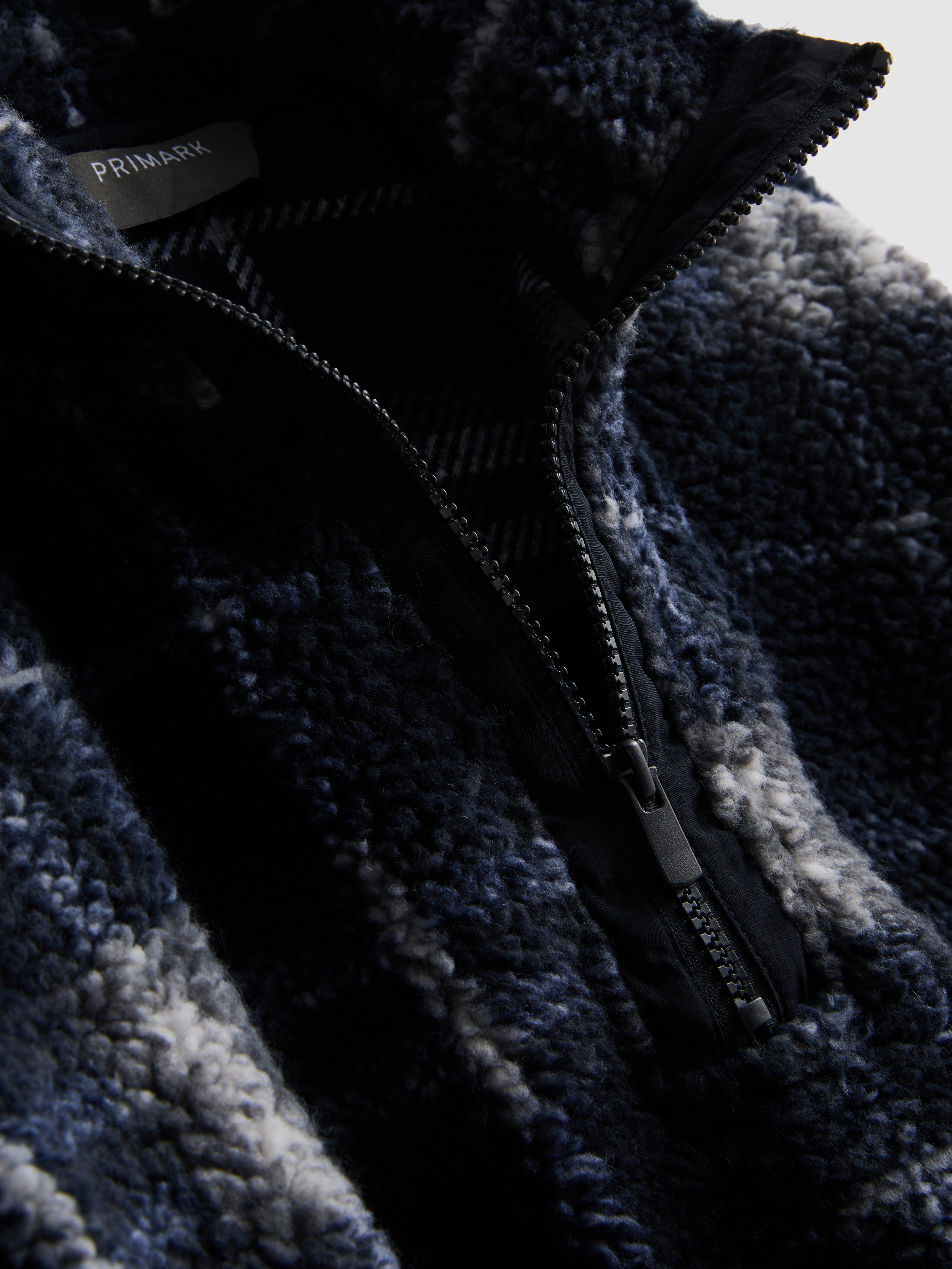 Check Half Zip Fleece Sweatshirt