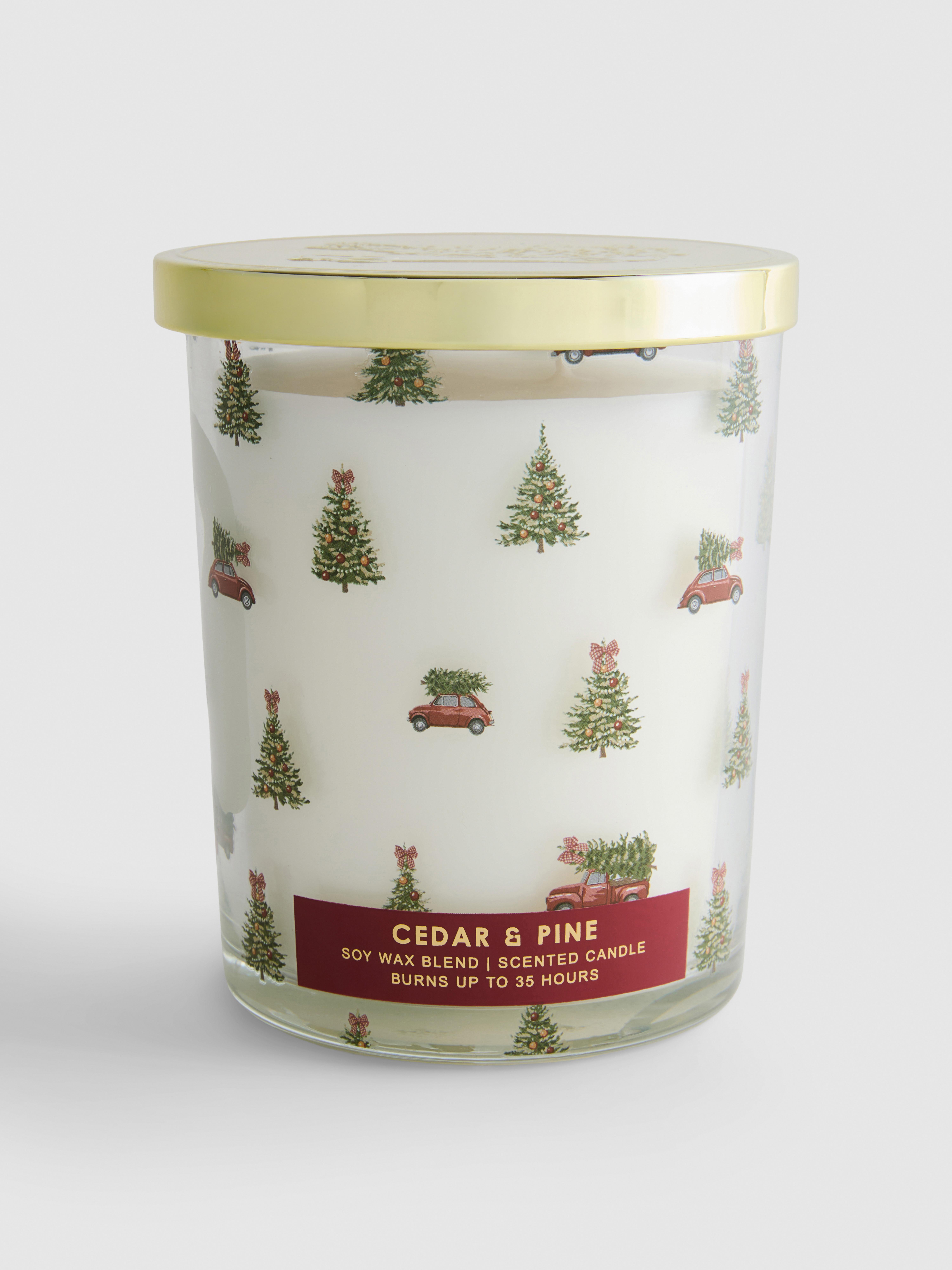 Lumânare parfumată festivă în borcan cu capac
