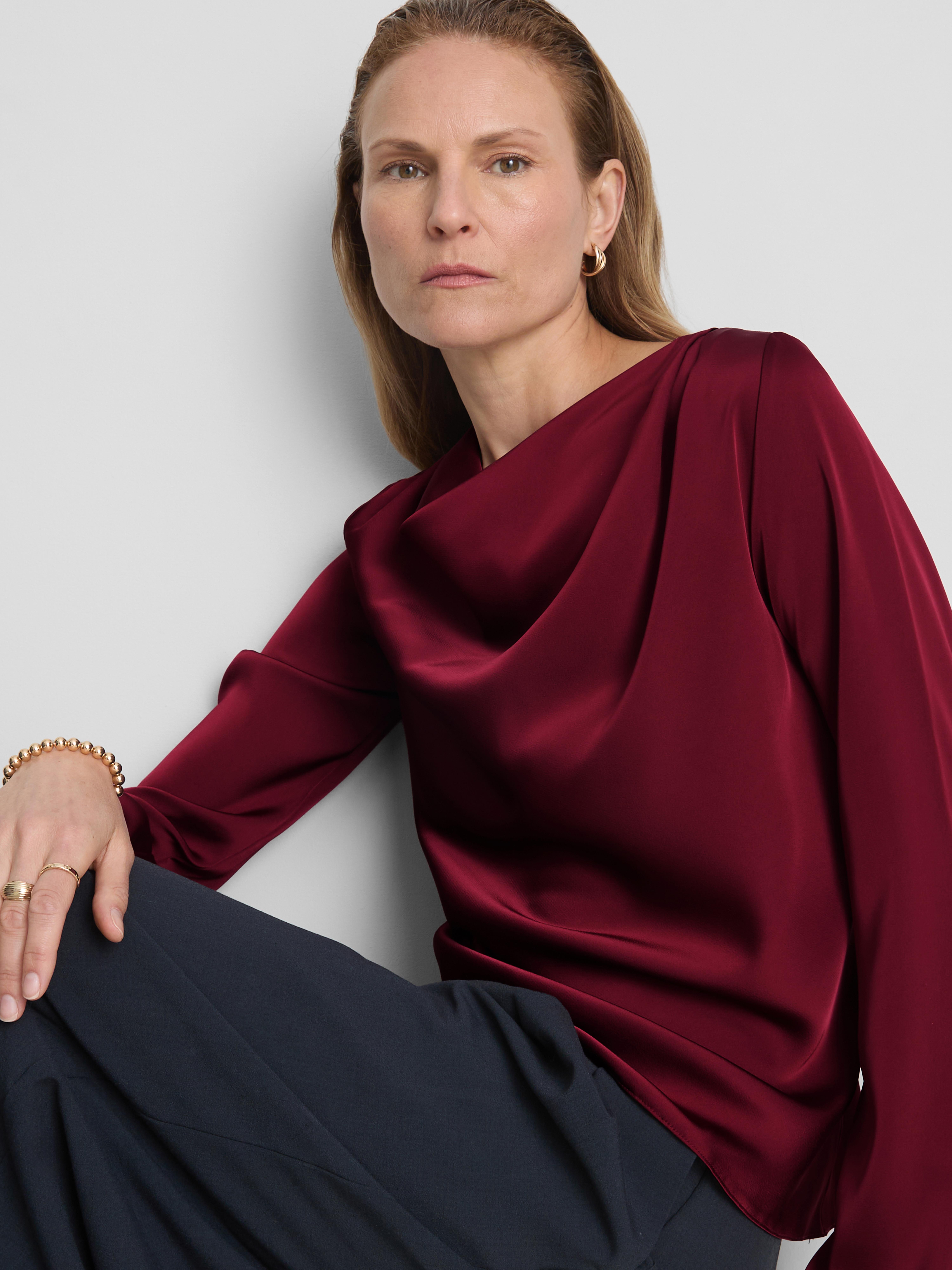 Satin Cowl Neck Blouse
