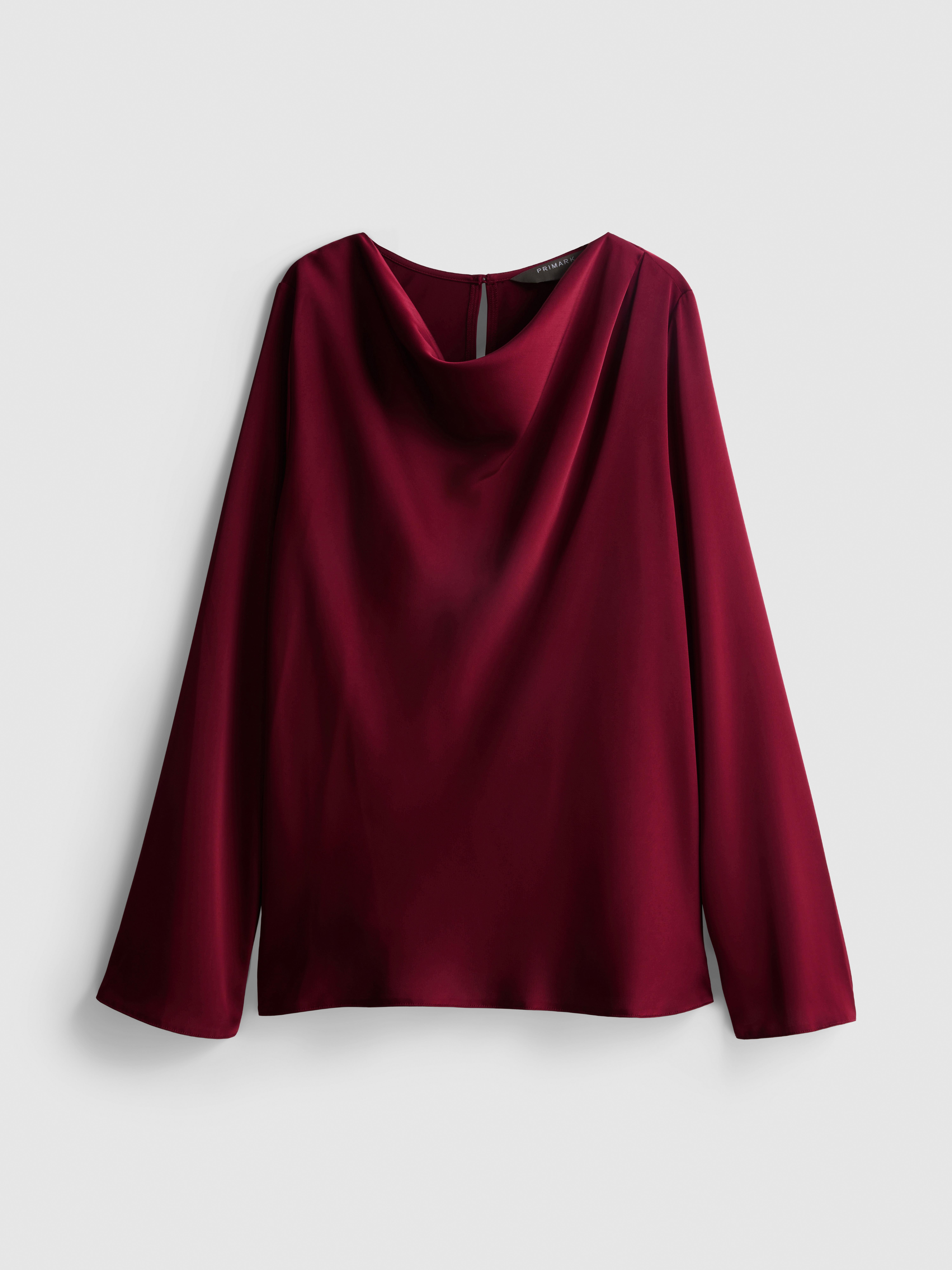 Satin Cowl Neck Blouse