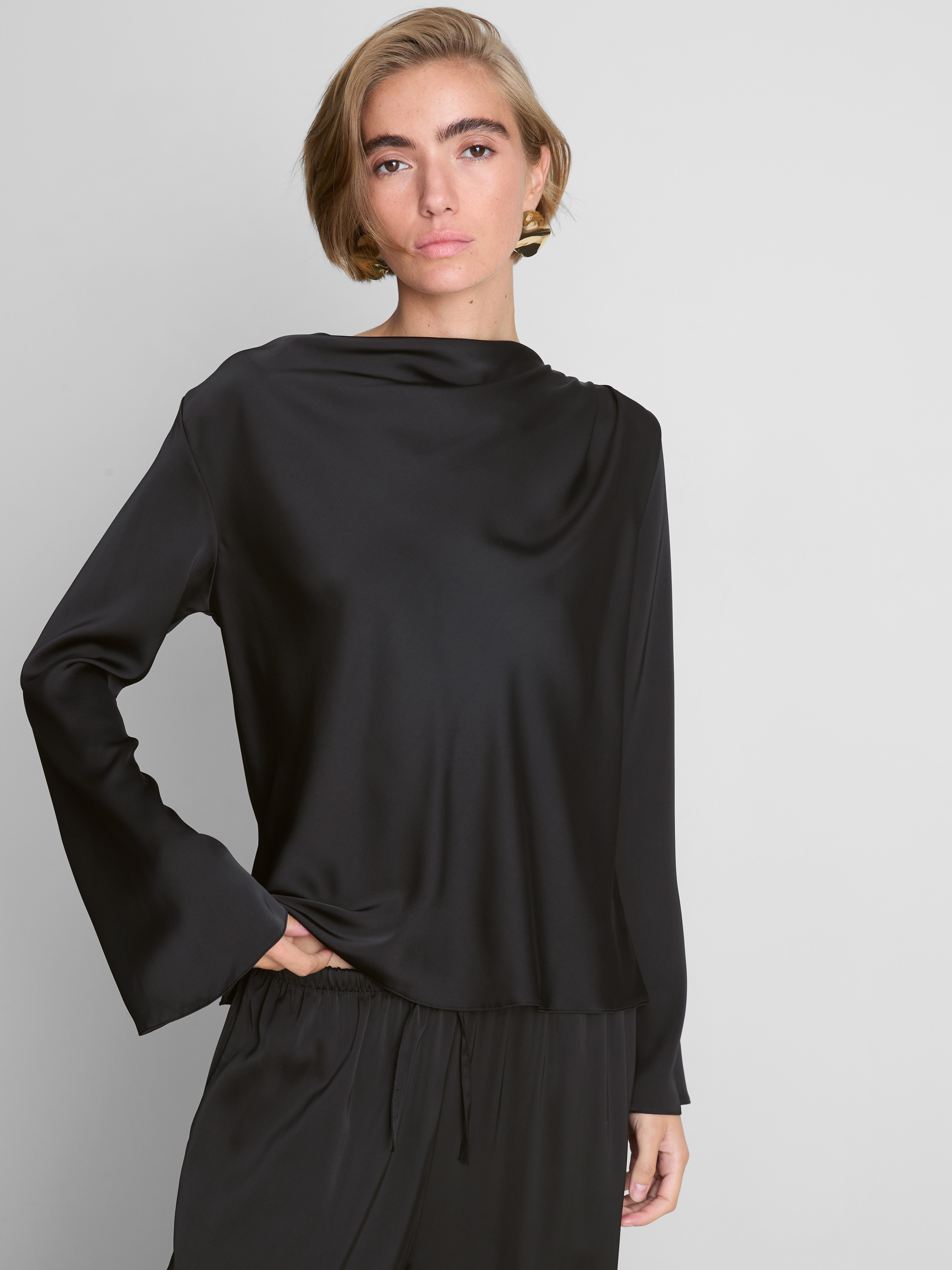 Satin Cowl Neck Blouse