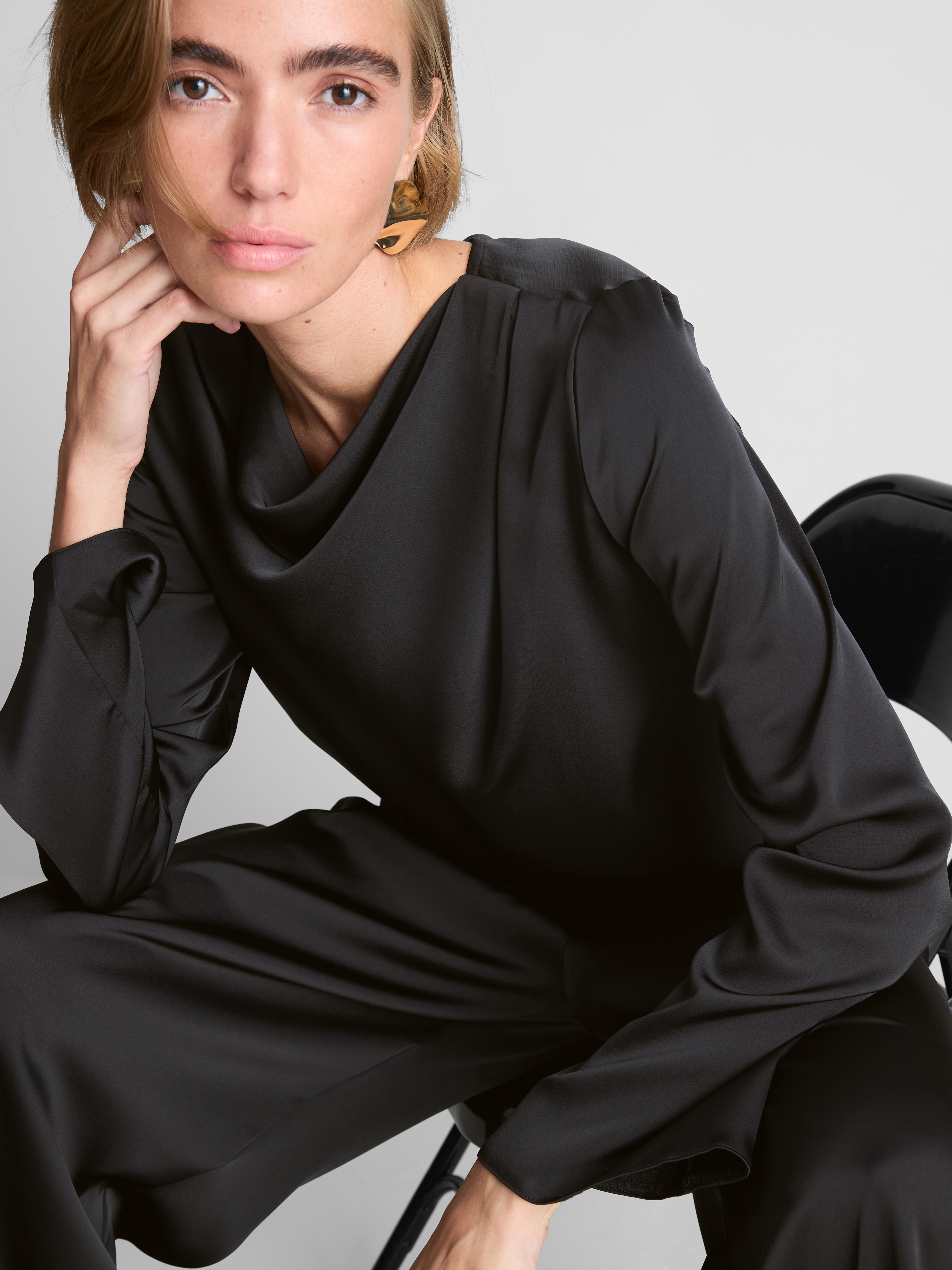 Satin Cowl Neck Blouse