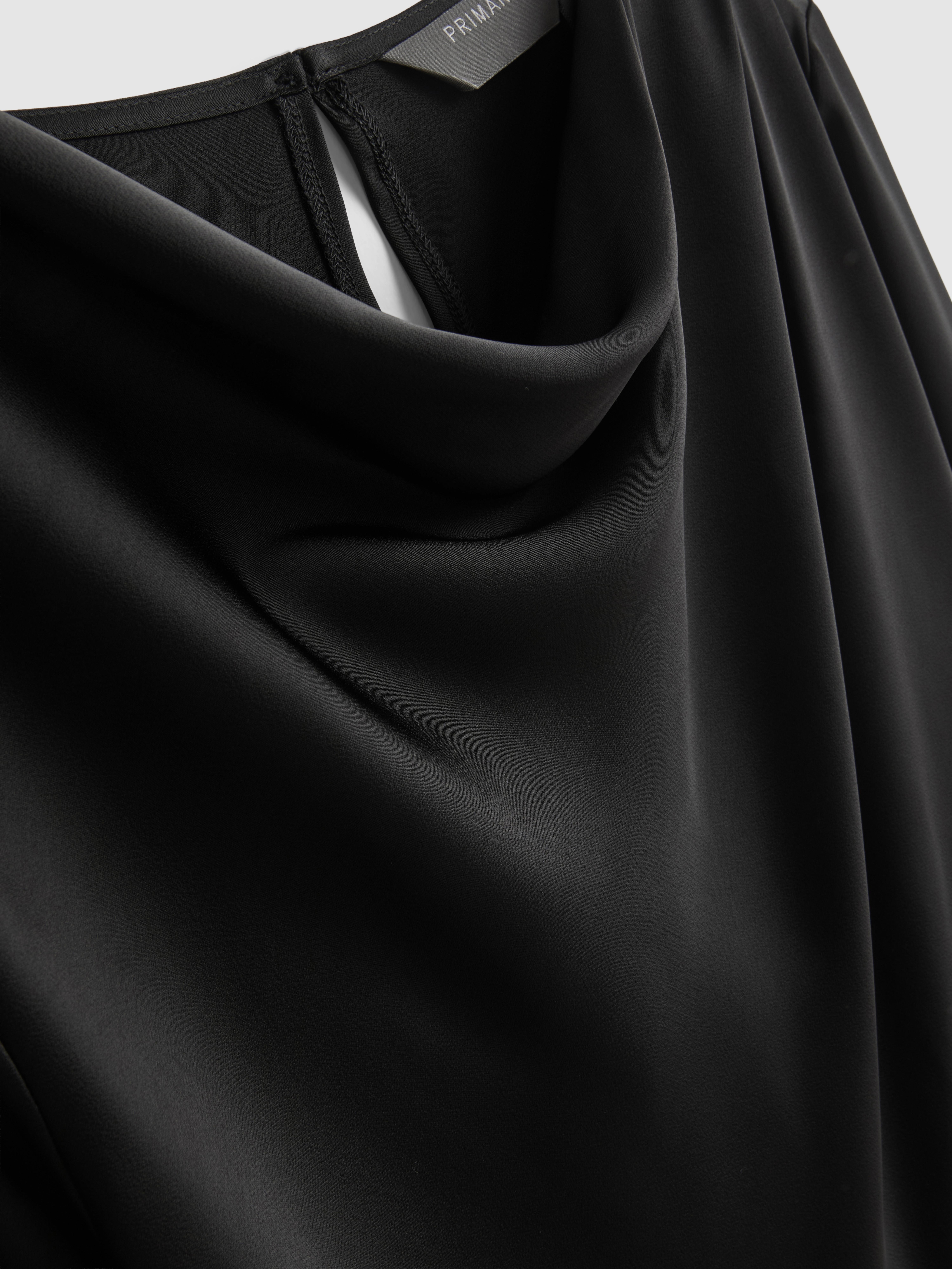 Satin Cowl Neck Blouse