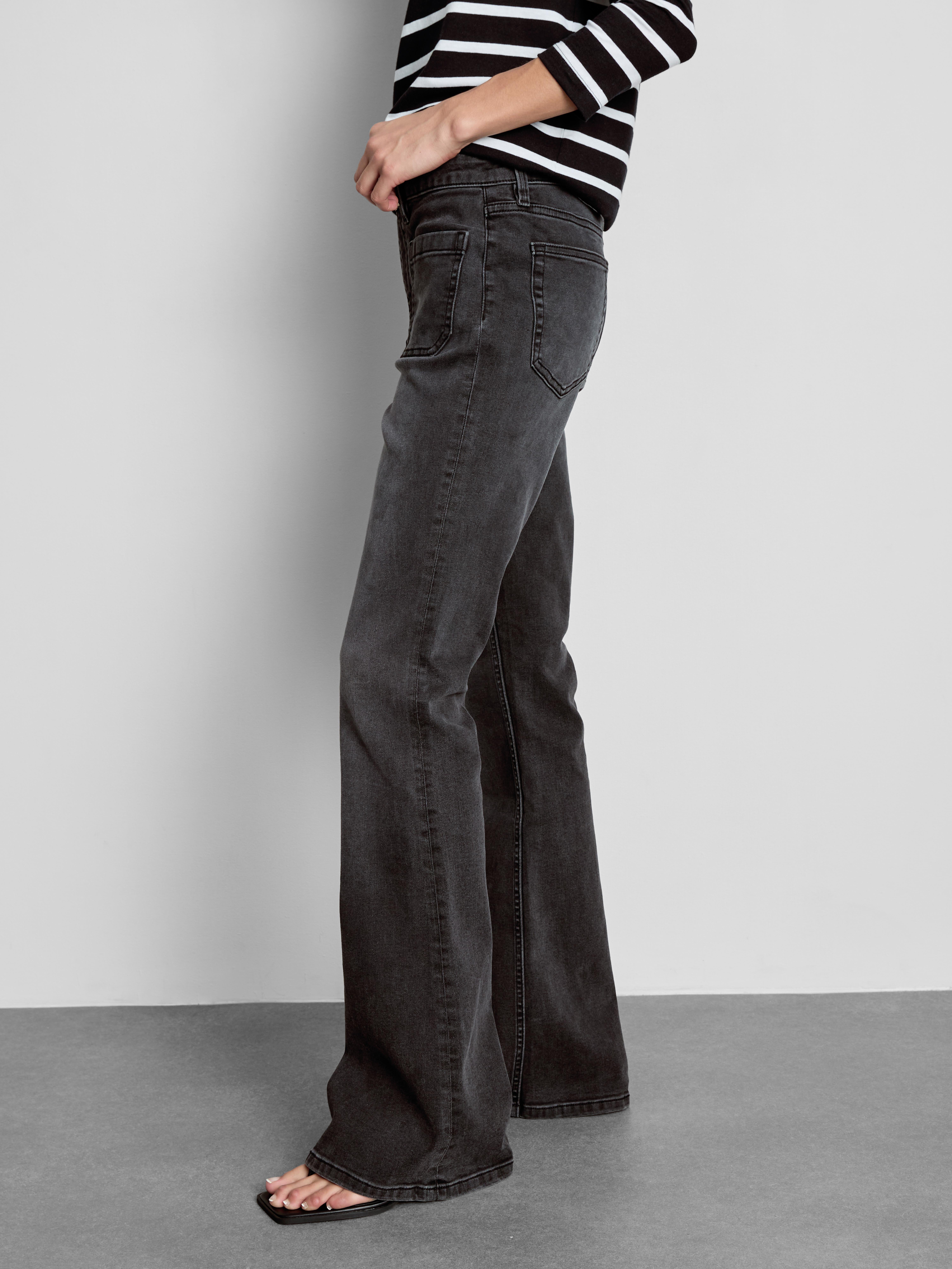 Cotton-Rich Denim Patch-Pocket Flared Jeans