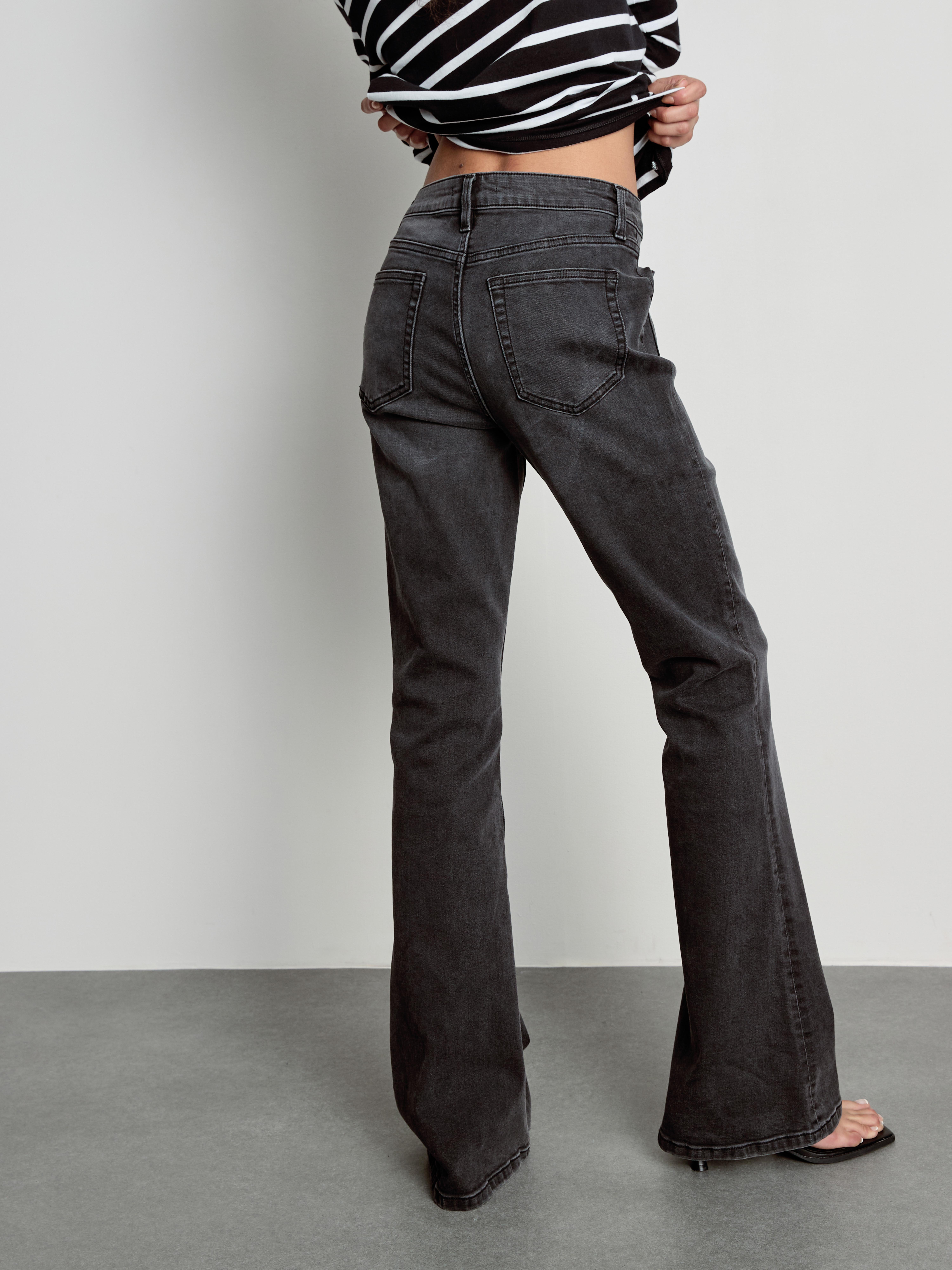 Cotton-Rich Denim Patch-Pocket Flared Jeans