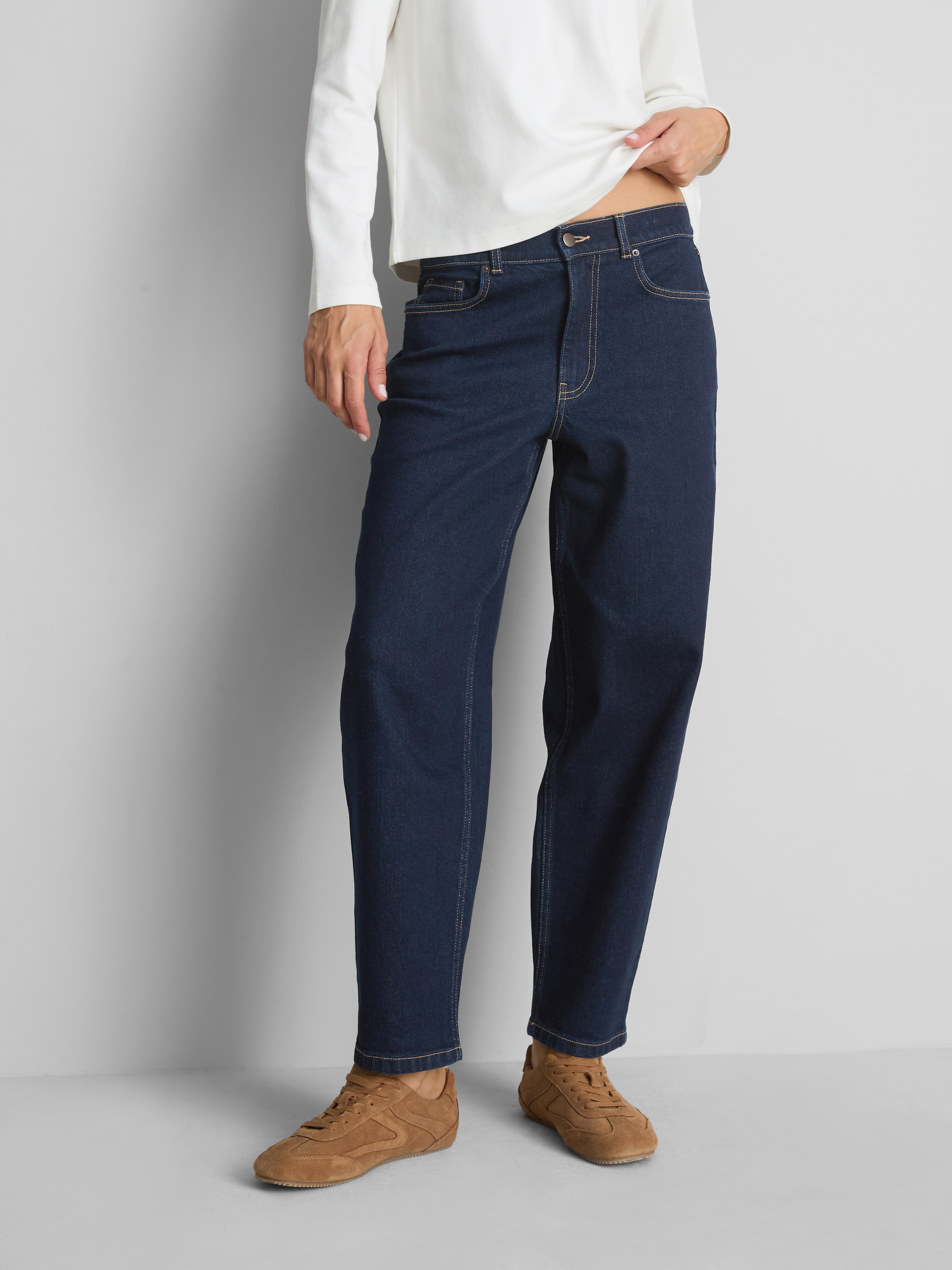 Cotton Rich Denim Tapered Straight Leg Jeans
