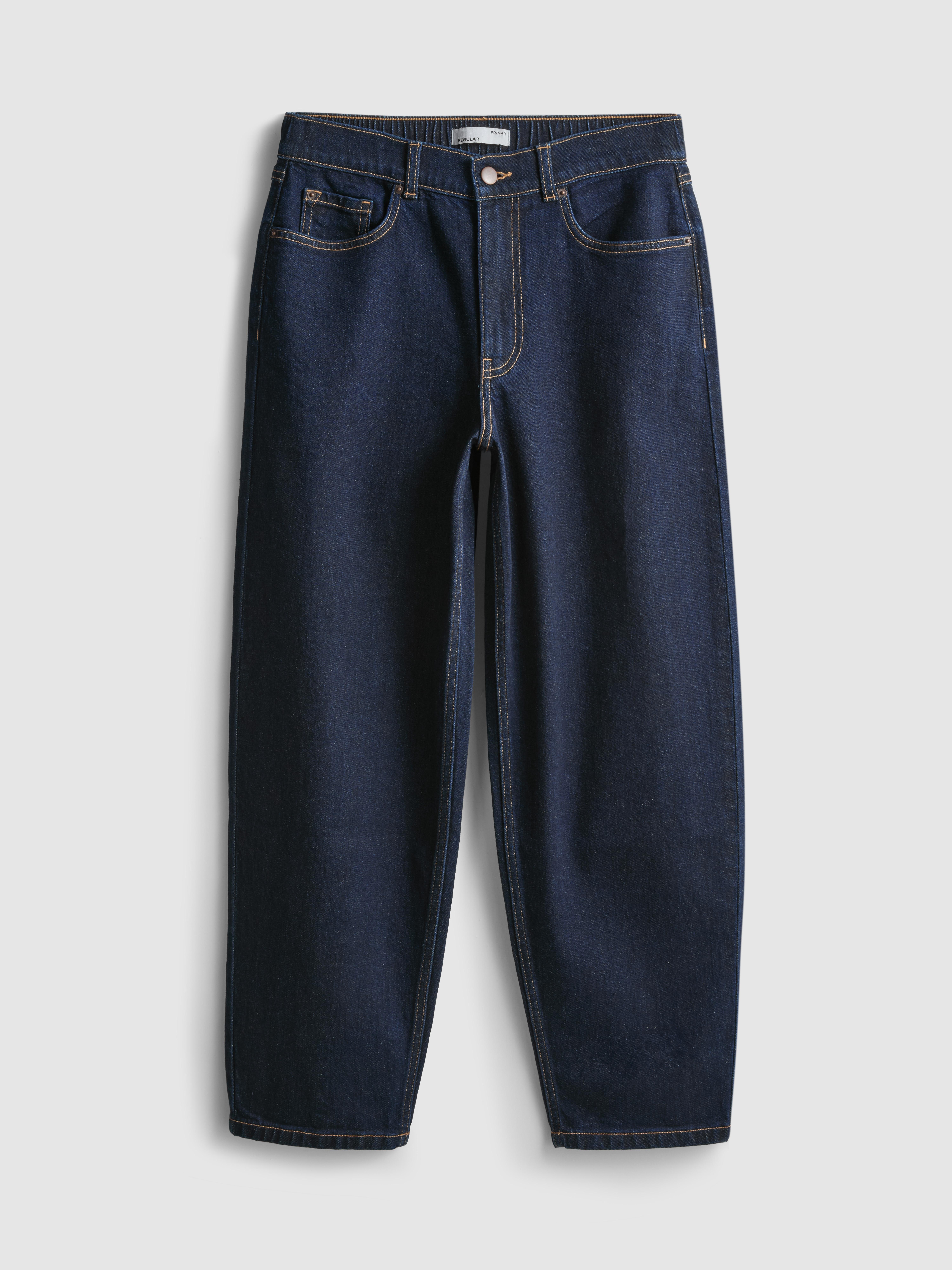 Cotton Rich Denim Tapered Straight Leg Jeans