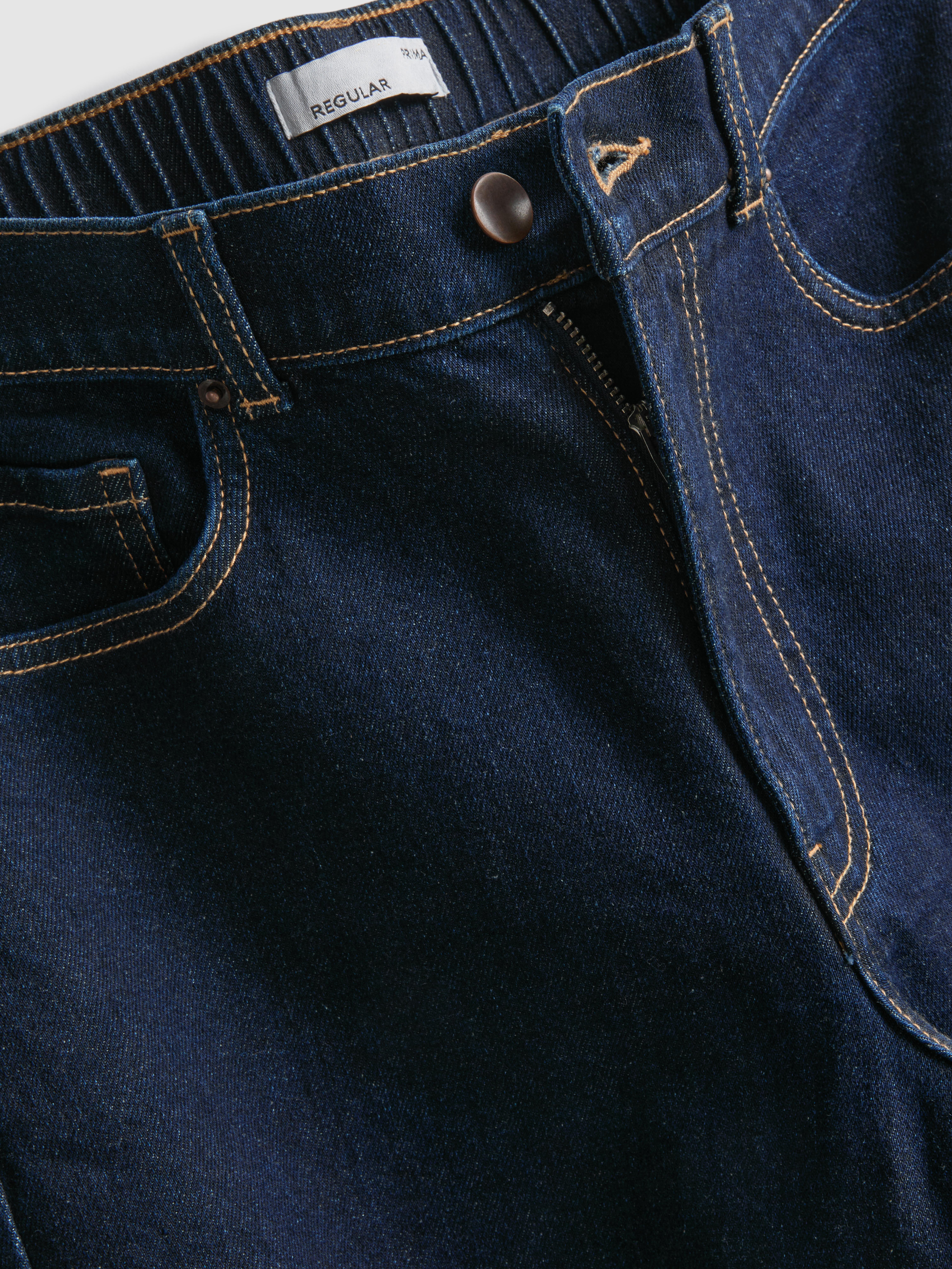 Cotton Rich Denim Tapered Straight Leg Jeans