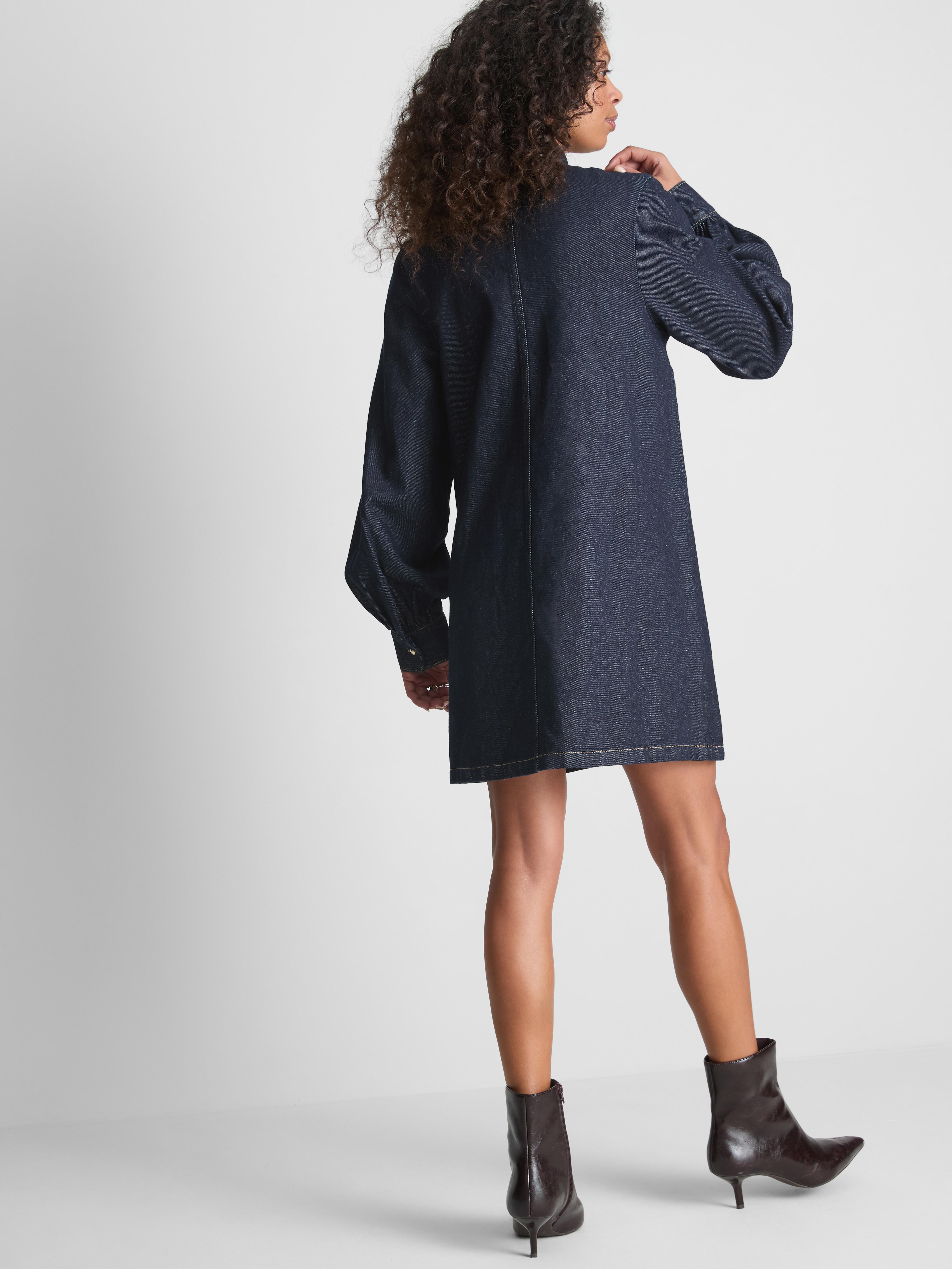 Paula Echevarría Denim Bow A-Line Mini Dress