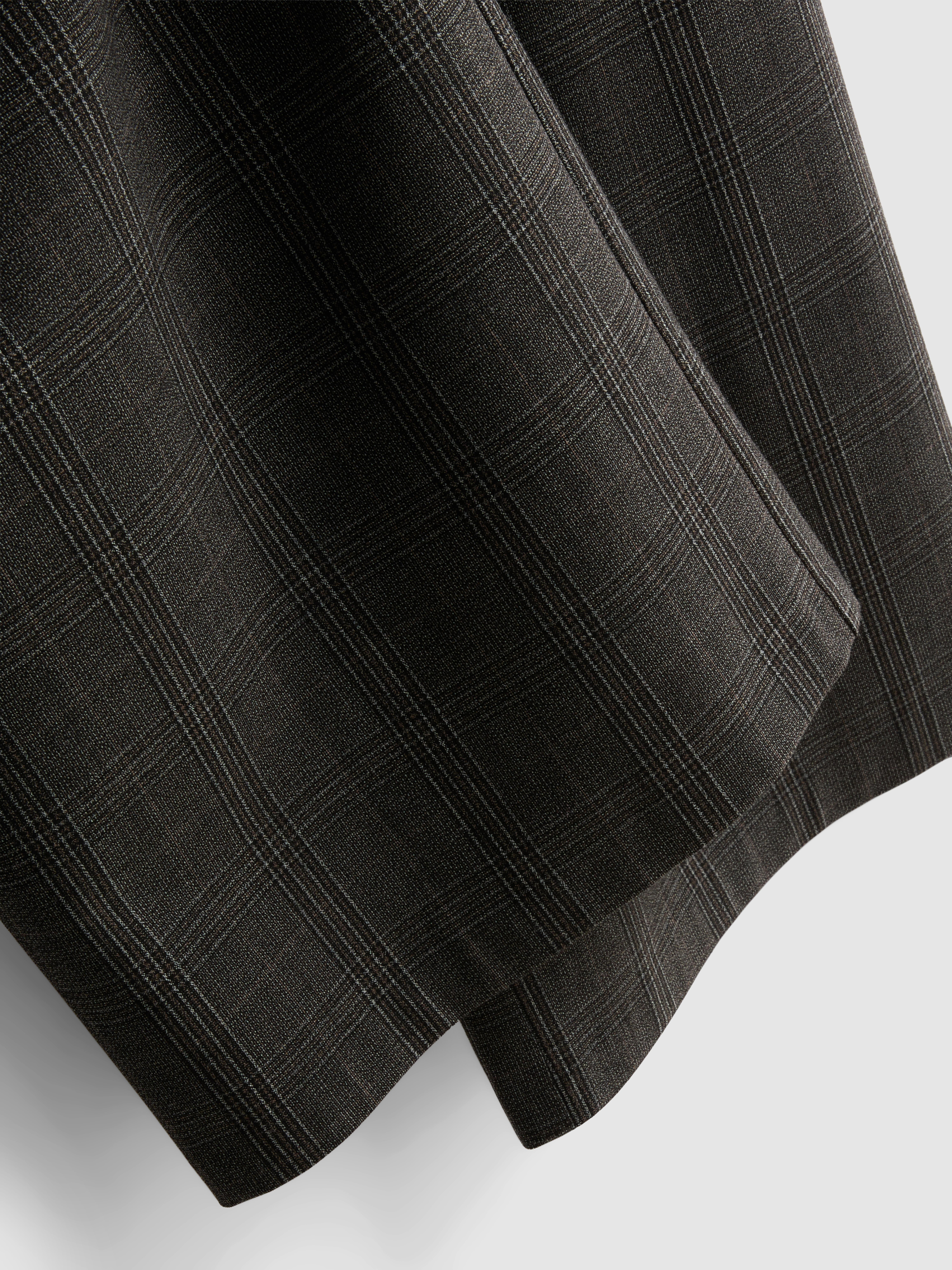 Pleated Check Wide Leg Pants