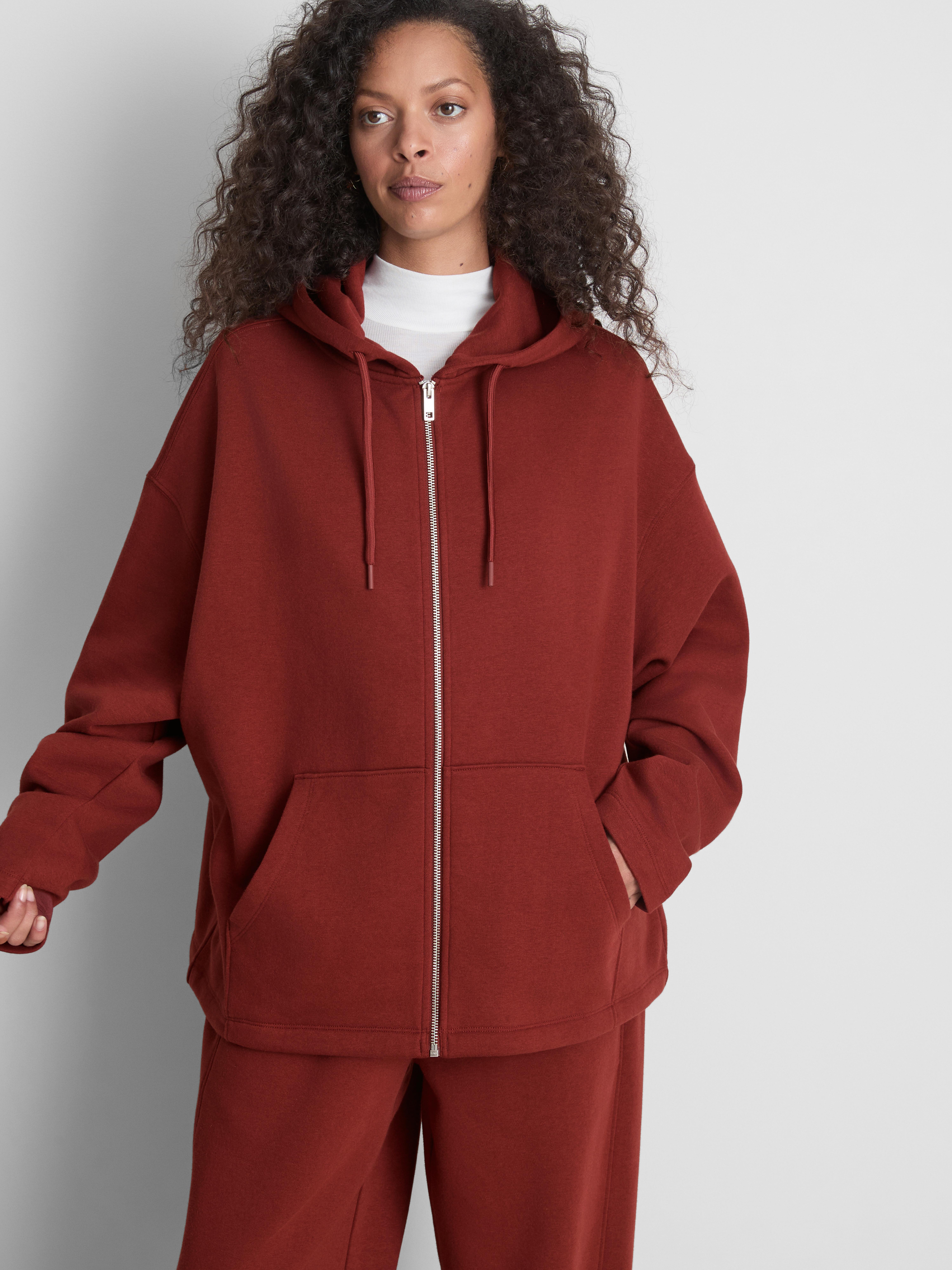 Cotton Rich Relaxed Zip Through Hoodie