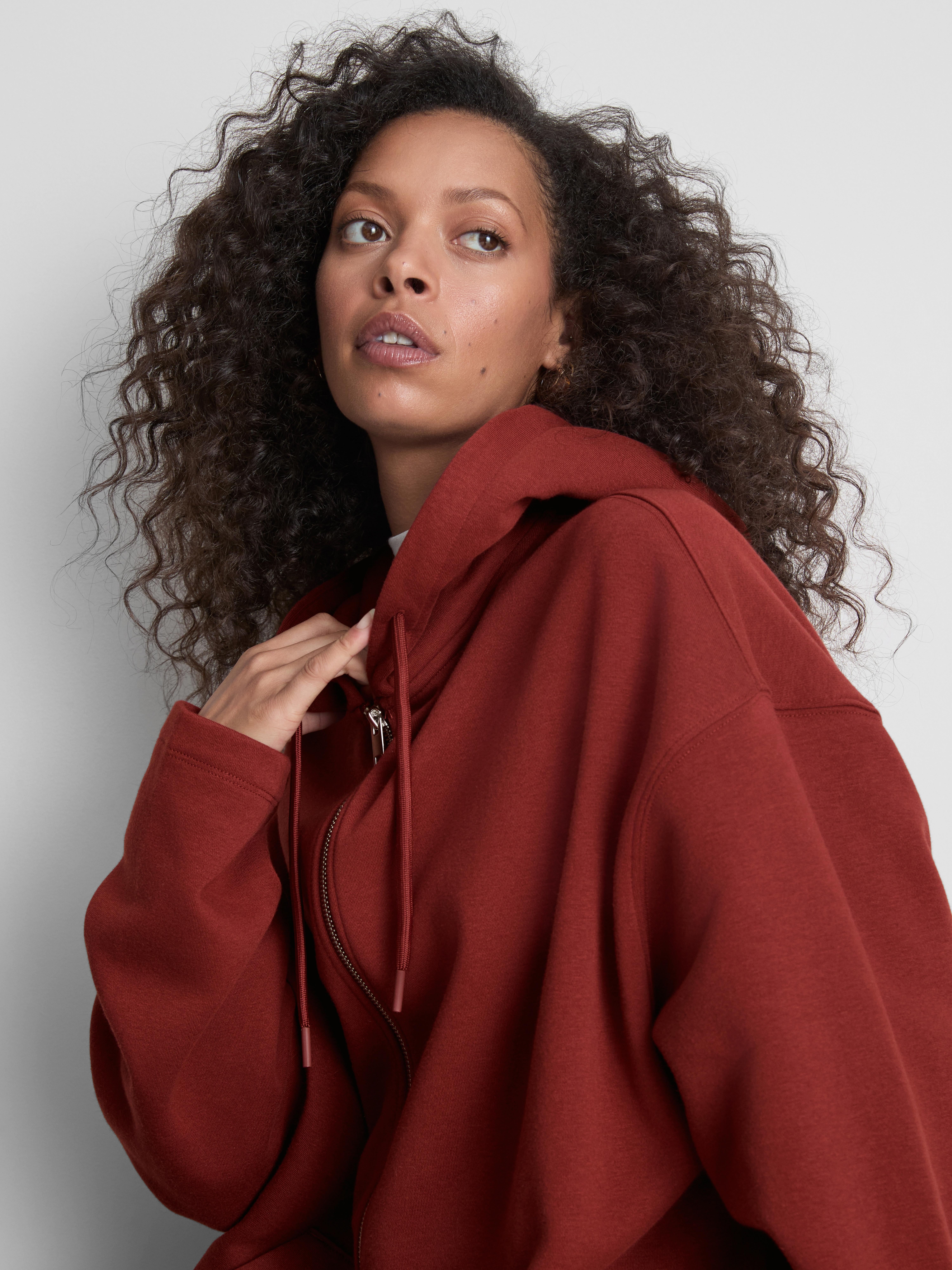 Cotton Rich Relaxed Zip Through Hoodie