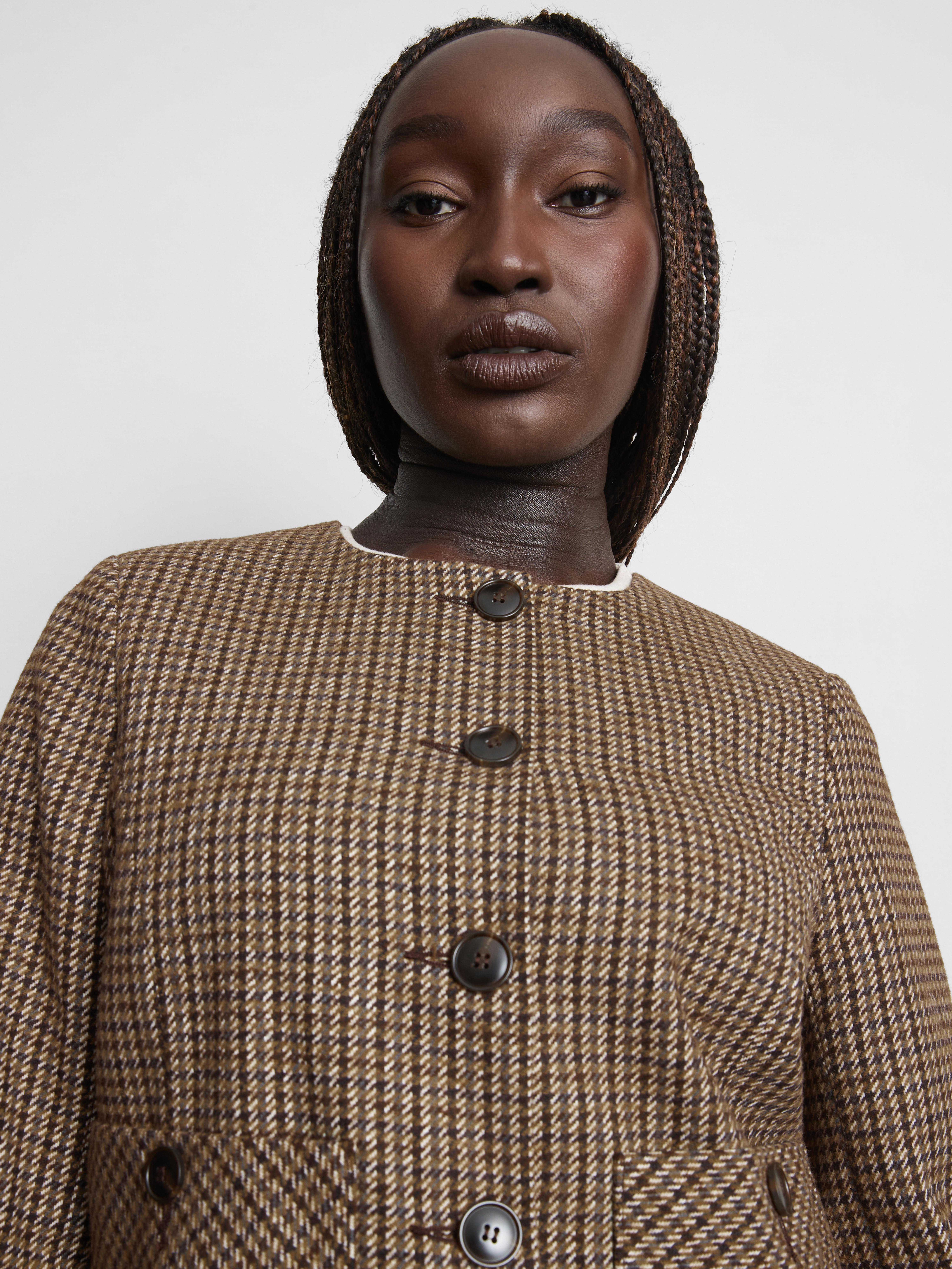 Women's Brown Patch Pocket Short Check Jacket | Primark