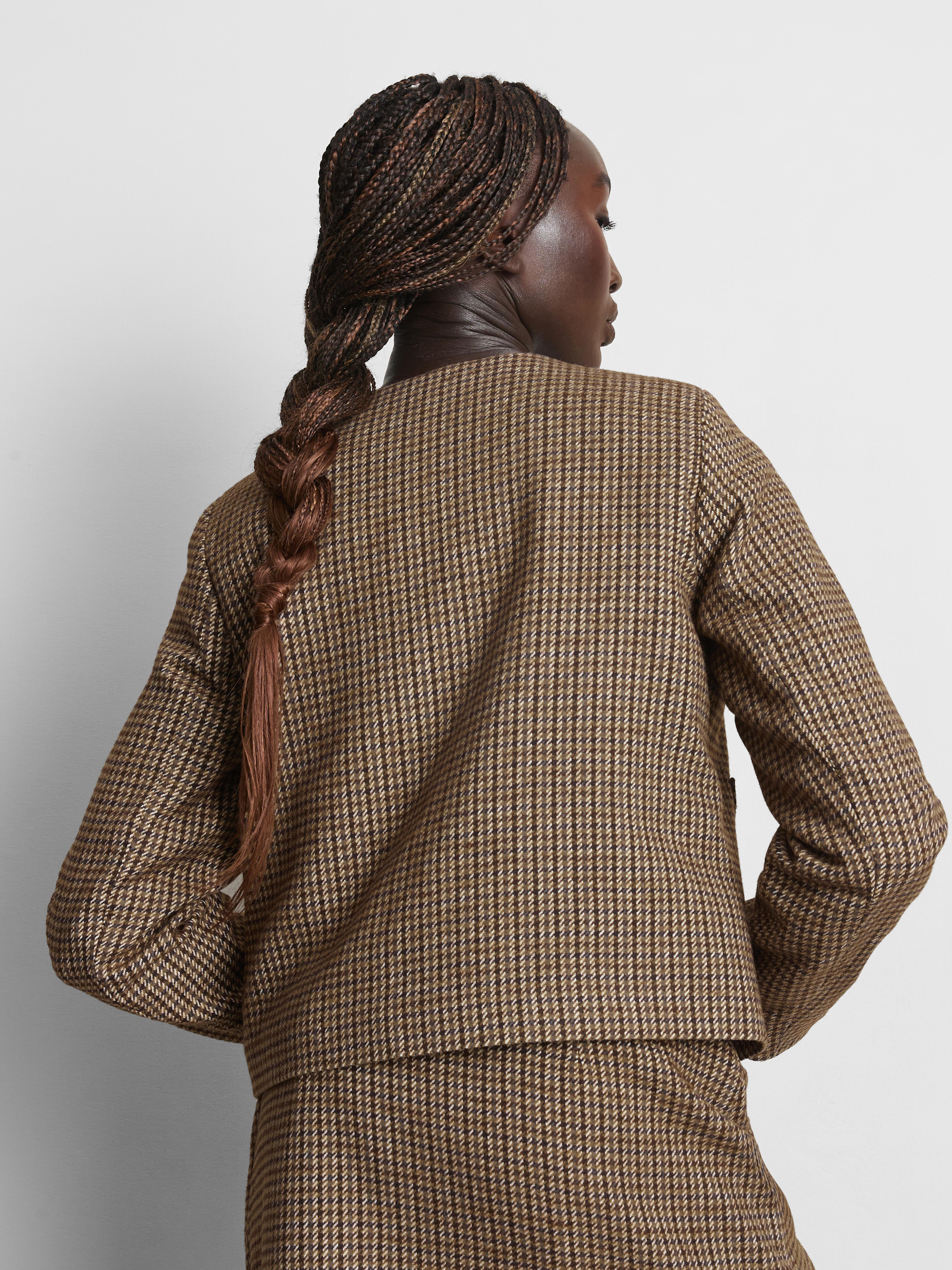 Women's Brown Patch Pocket Short Check Jacket | Primark