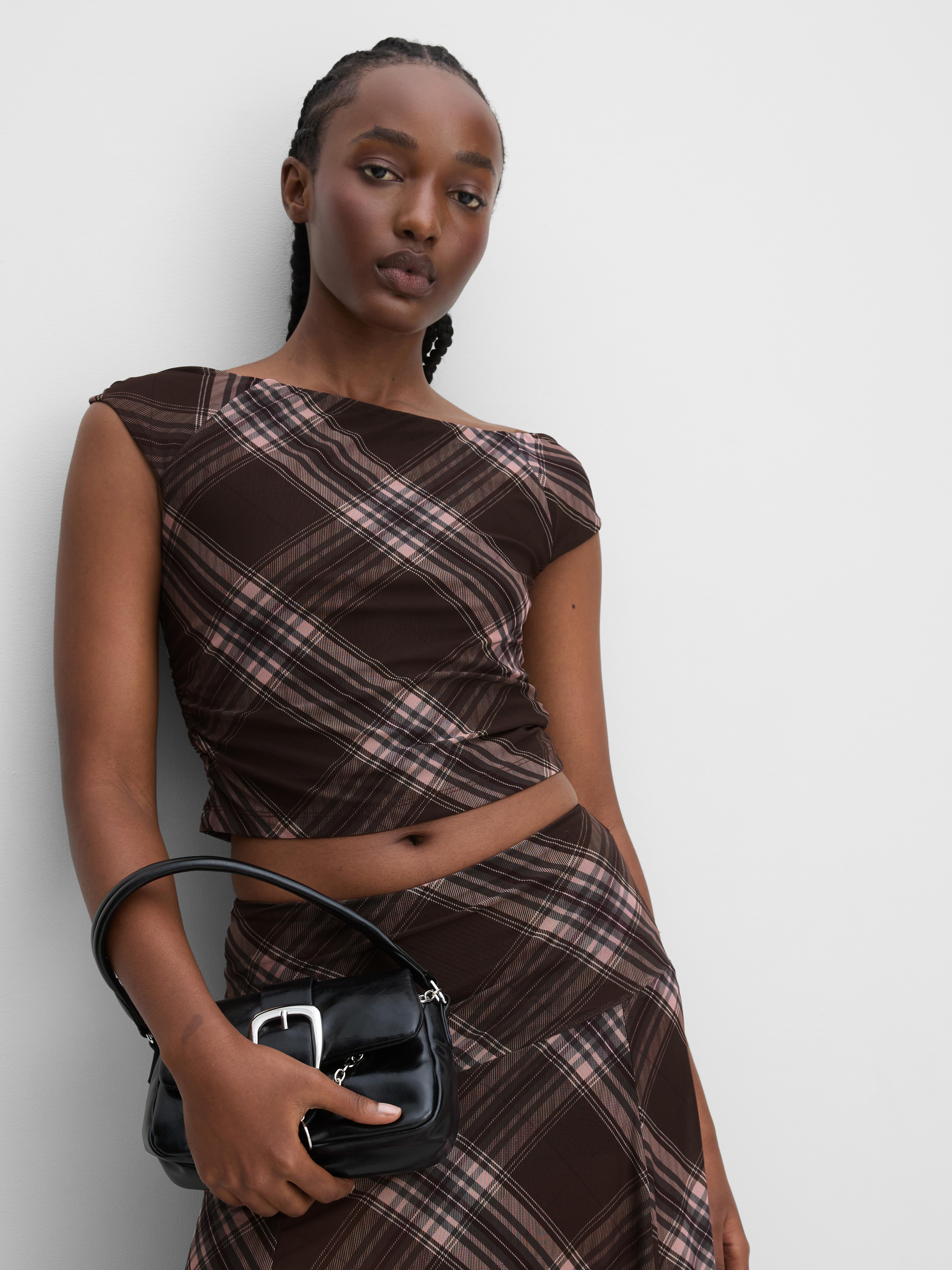 The Primark Scene | Check Boat Neck Crop Top