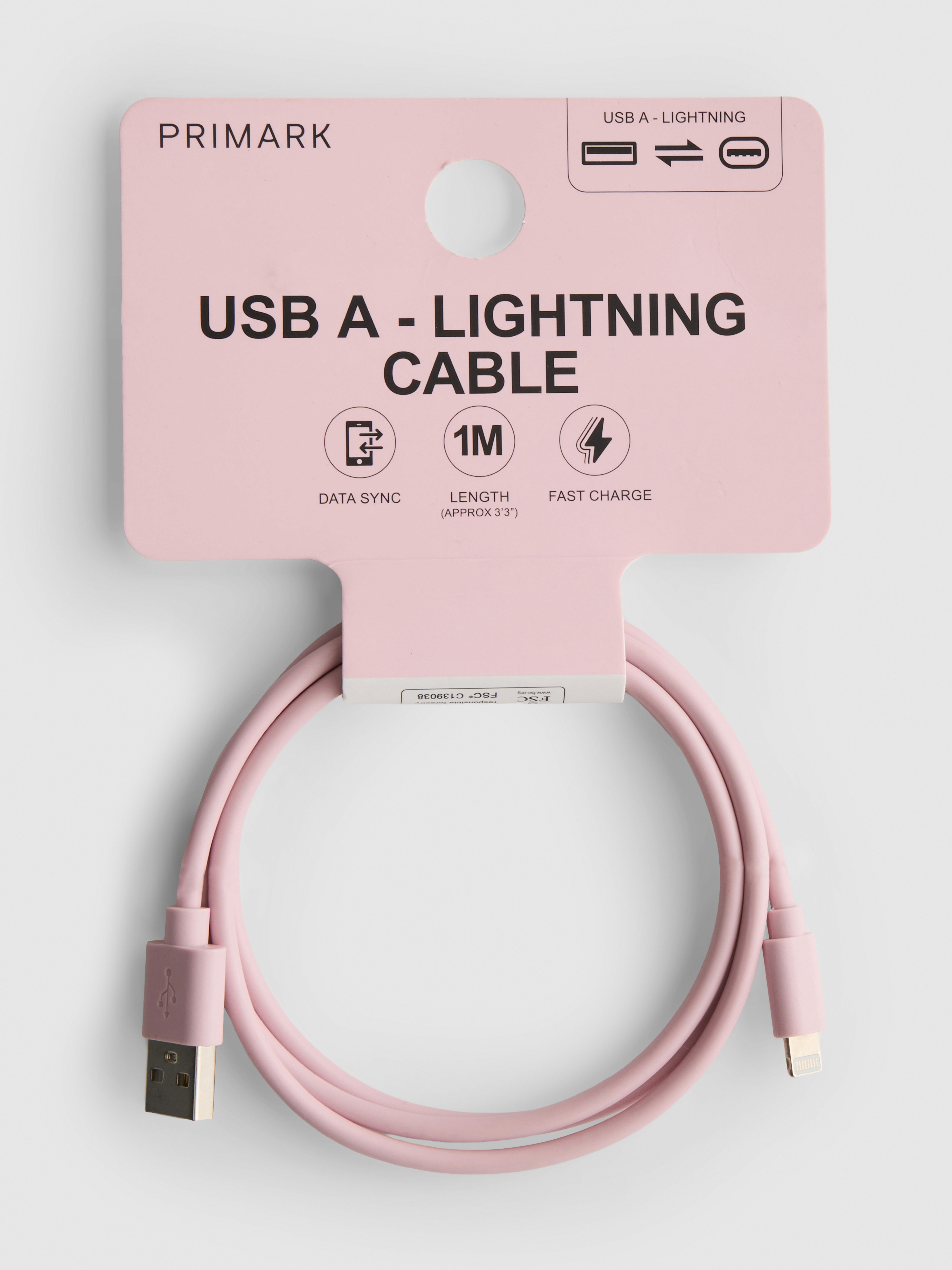 USB-A naar Lightning-kabel, 1 m