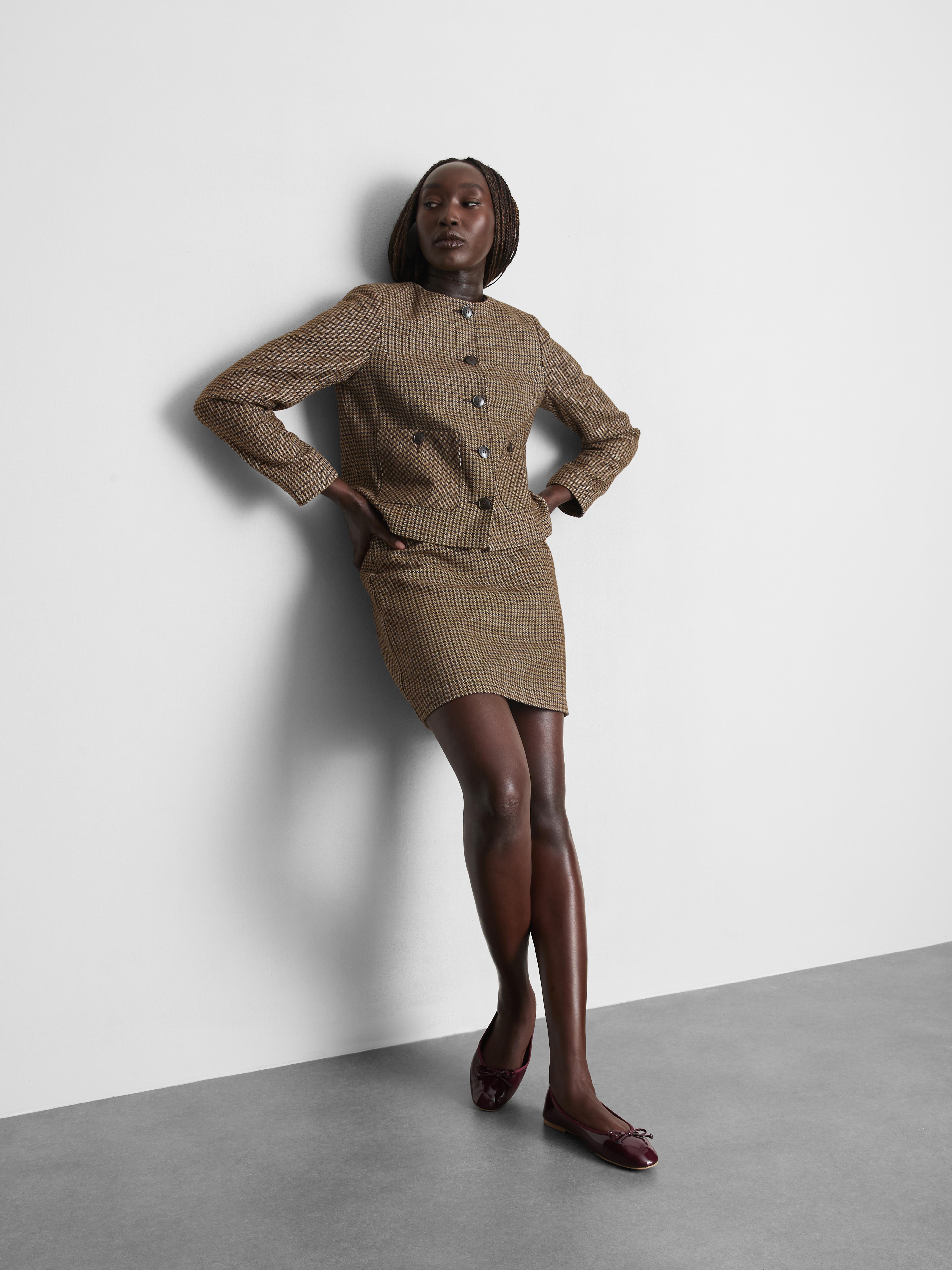 Check A-Line Mini Skirt