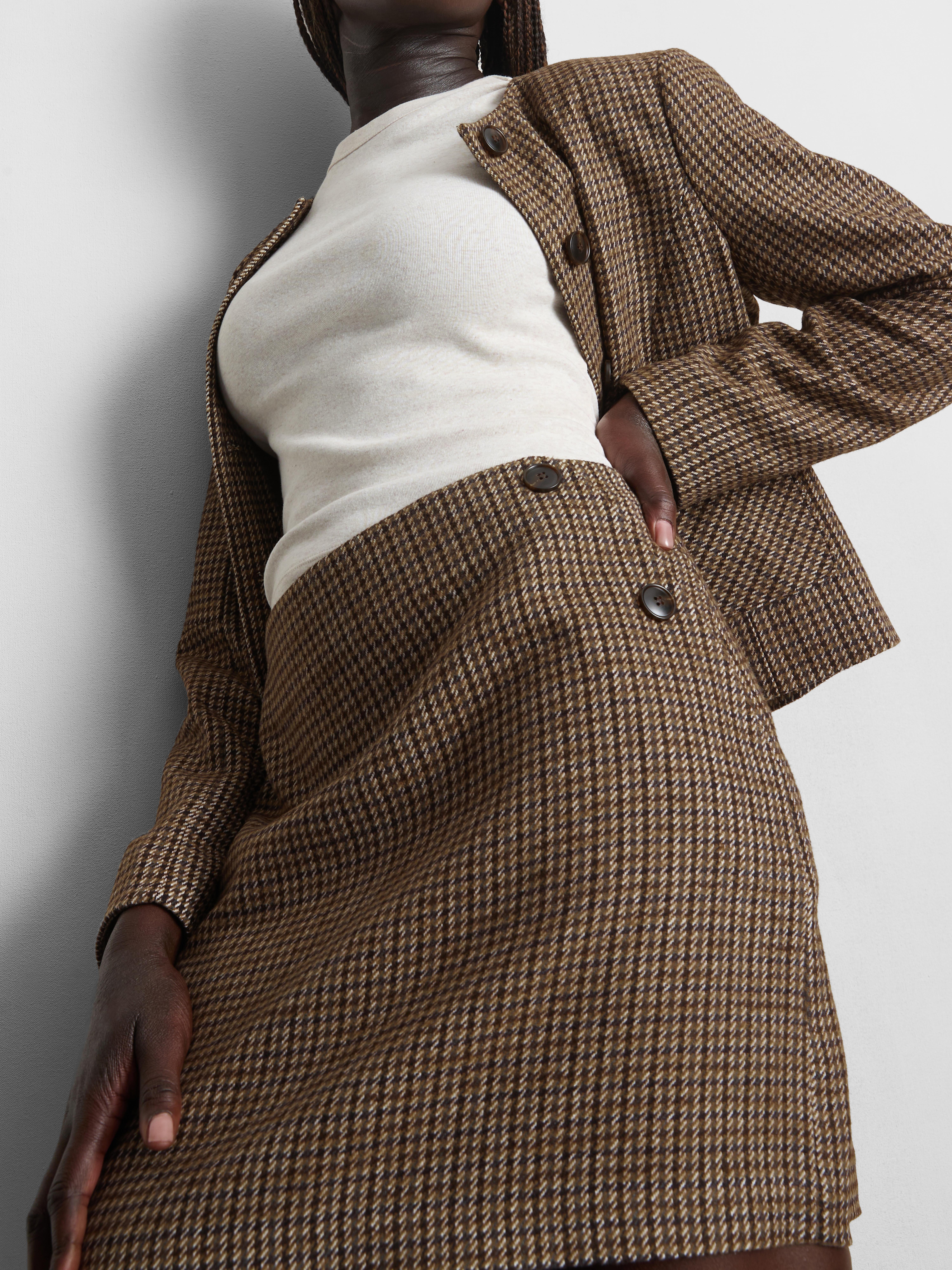 Check A-Line Mini Skirt
