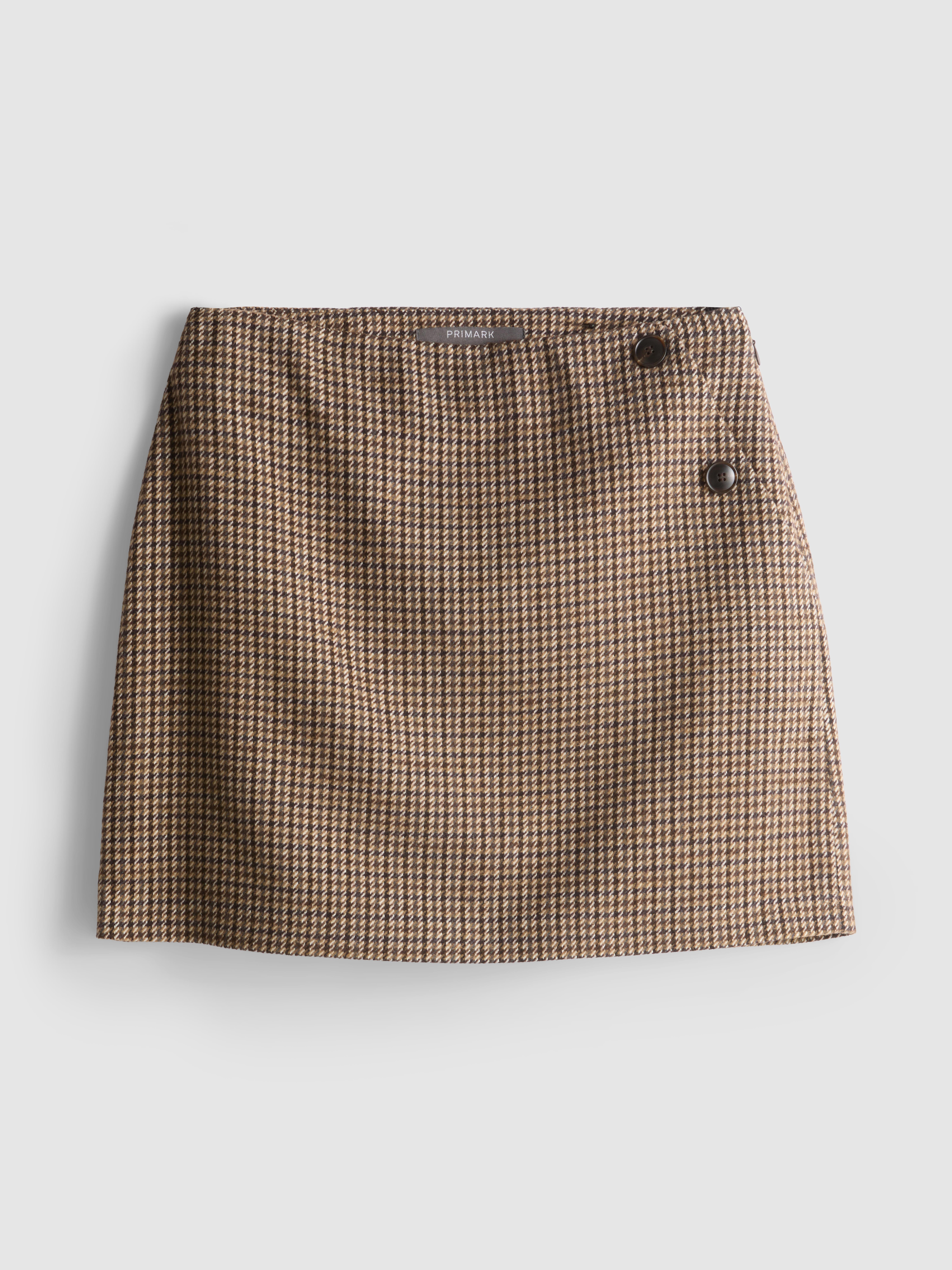 Check A-Line Mini Skirt