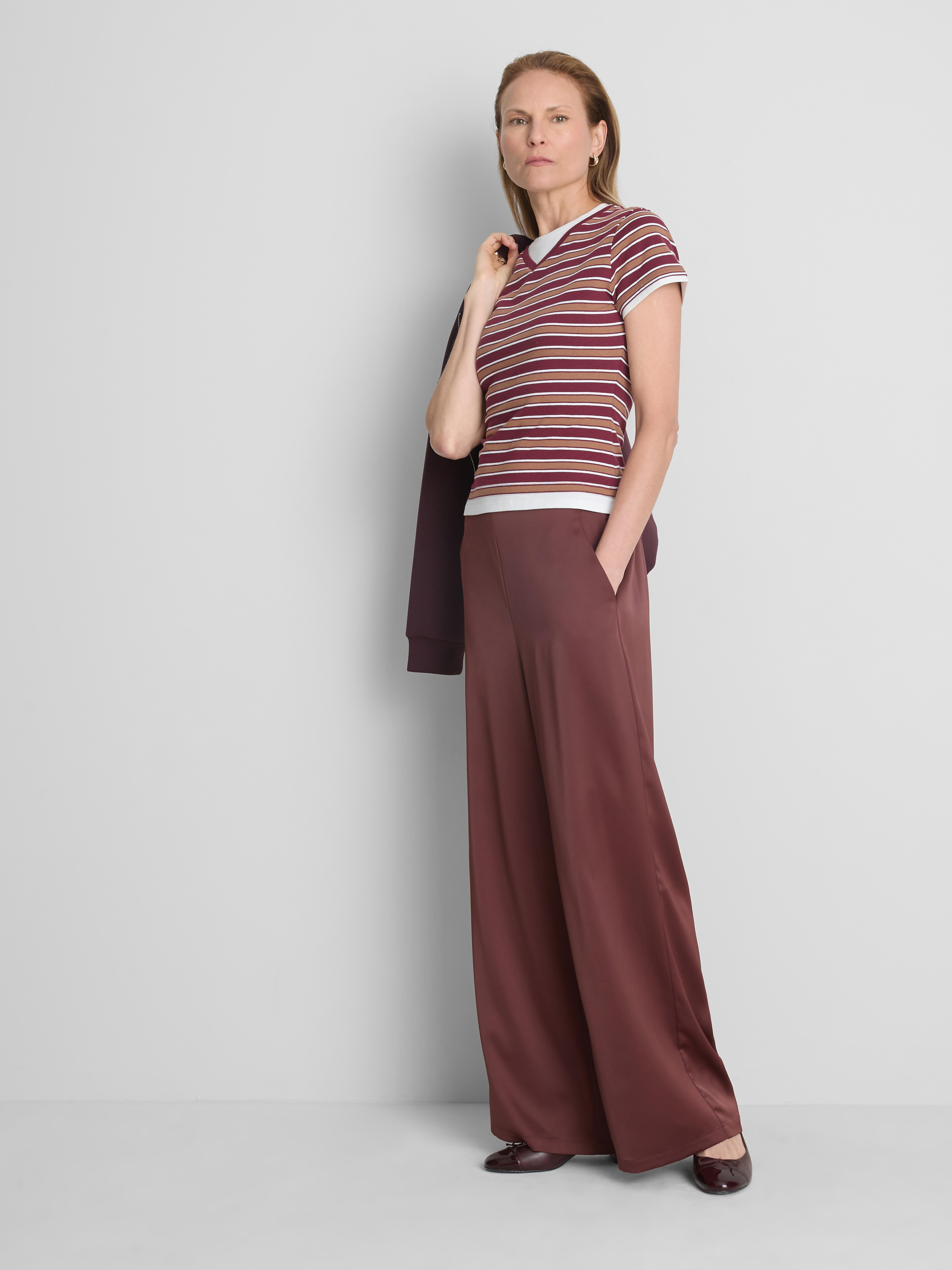Pure Cotton Stripe V-Neck T-Shirt