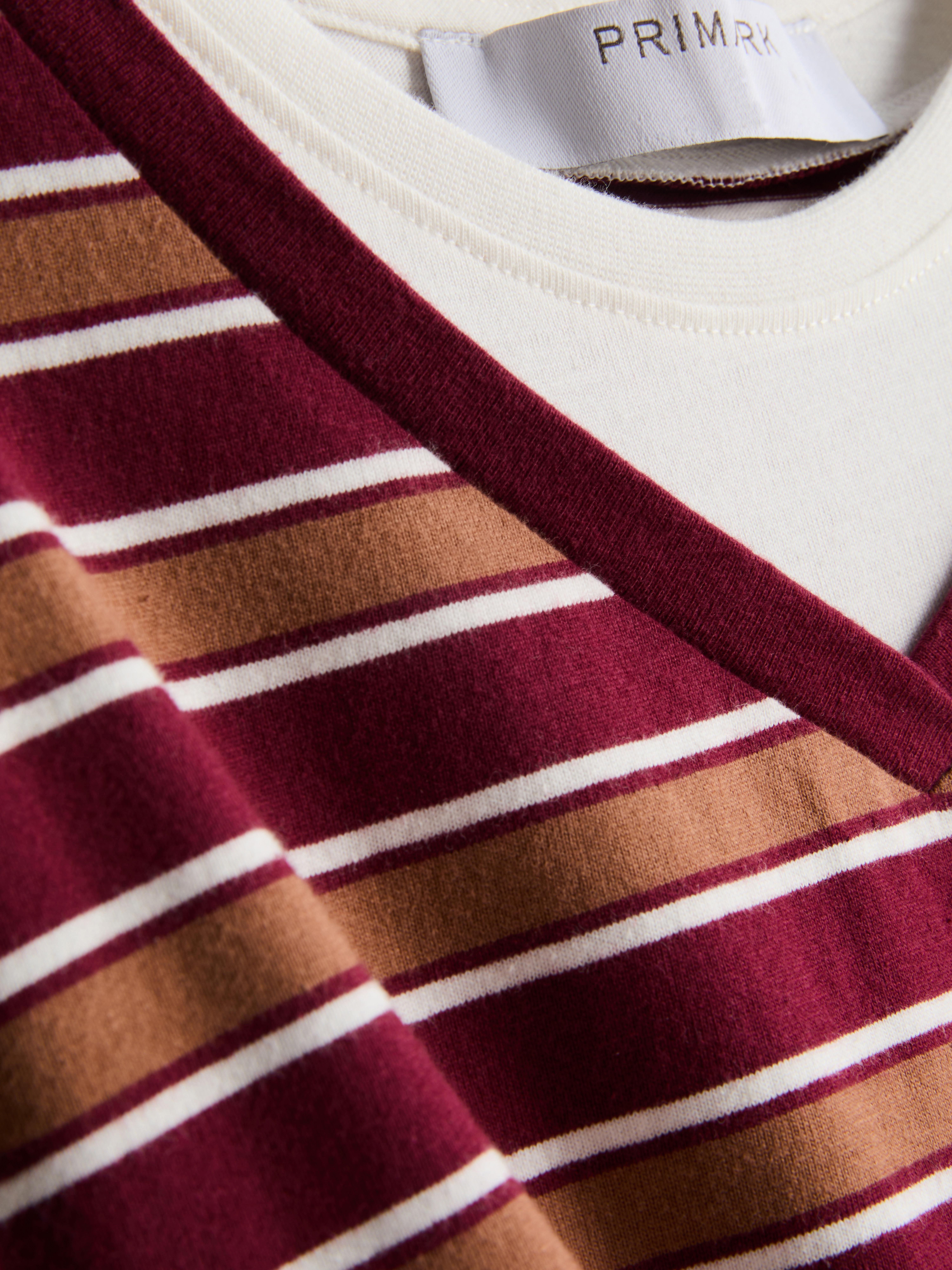 Pure Cotton Stripe V-Neck T-Shirt