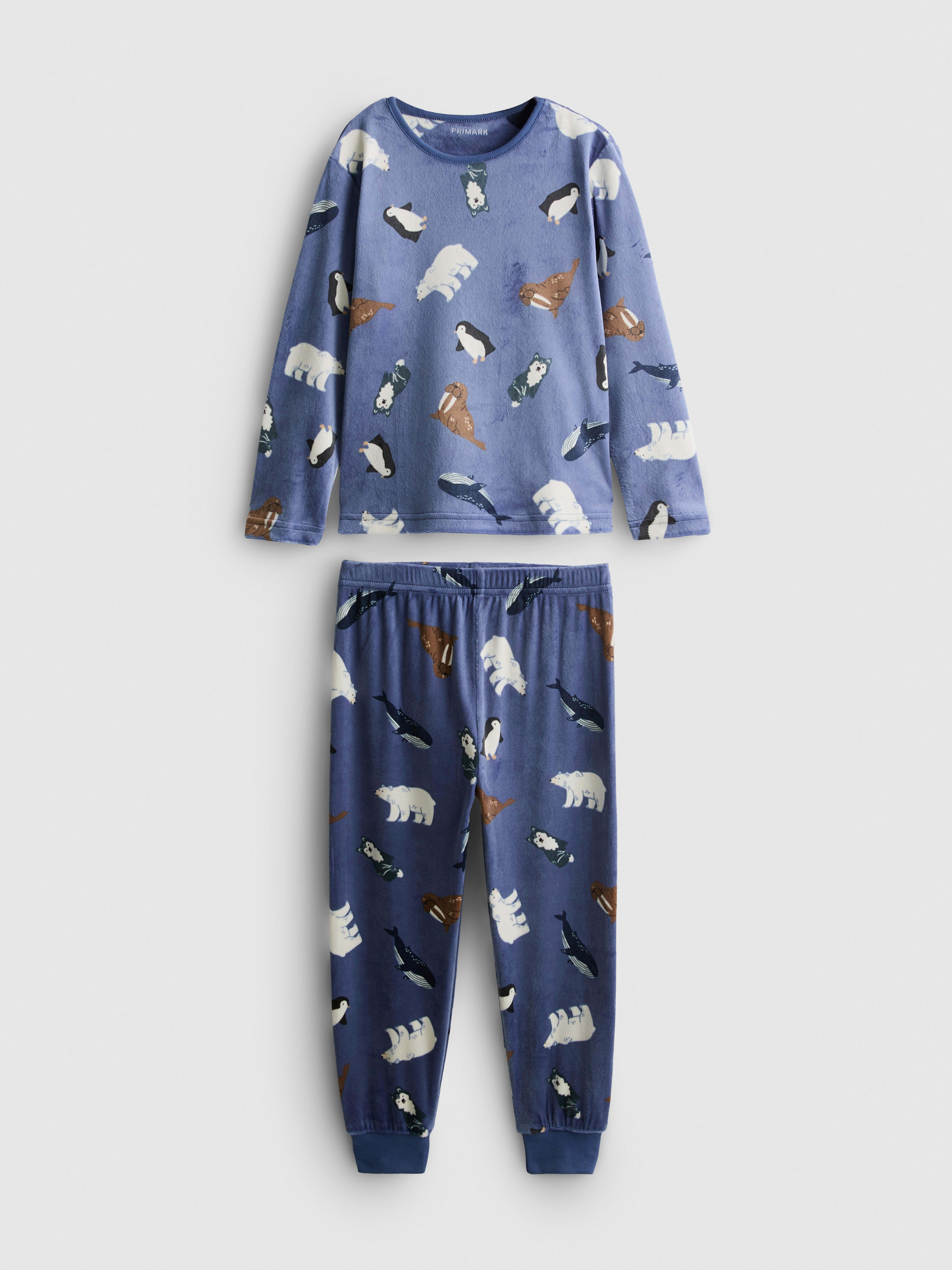 1-9 jr | Warme pyjama met pooldierenprint