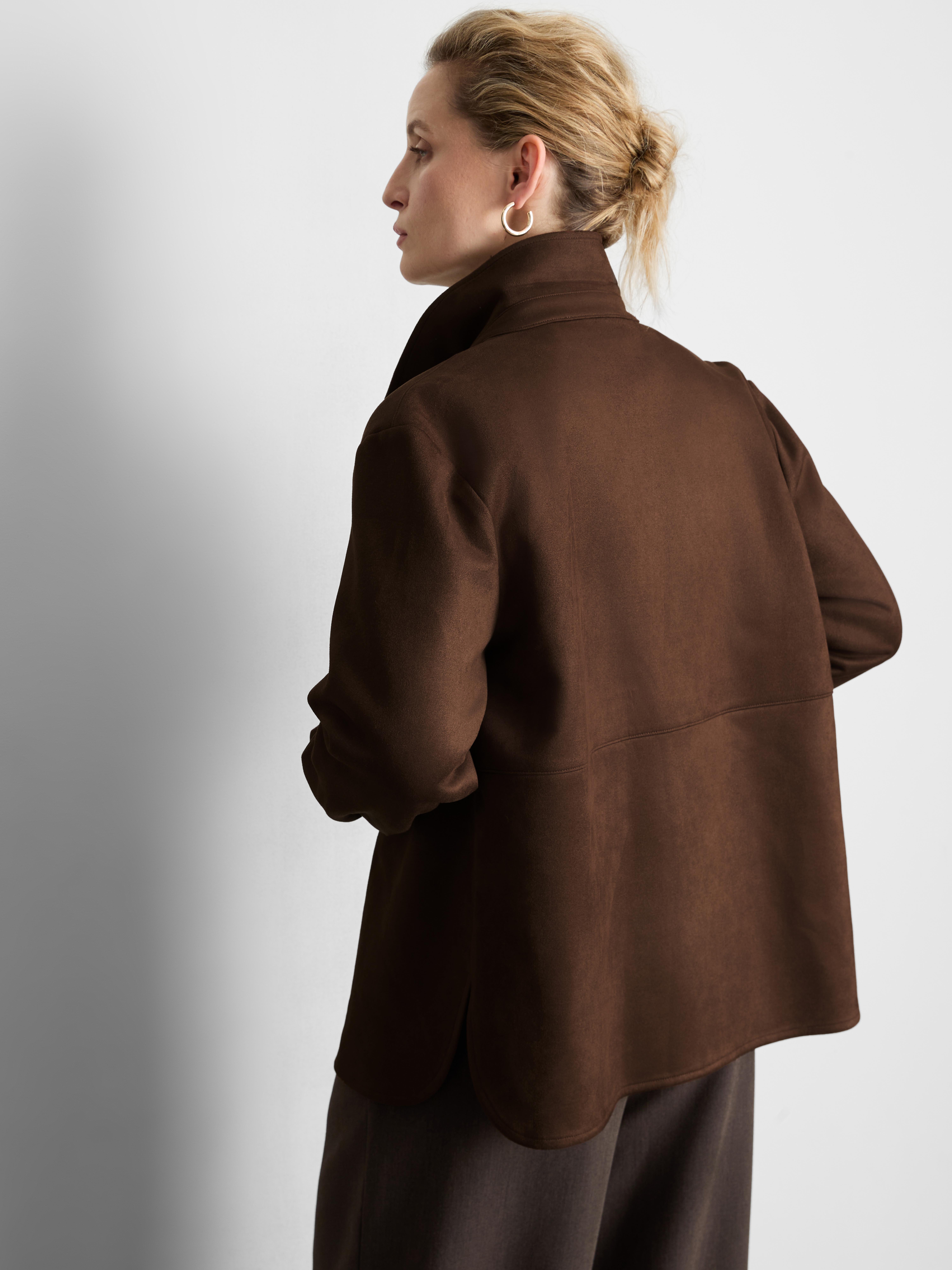 Faux Suede Shirt Jacket