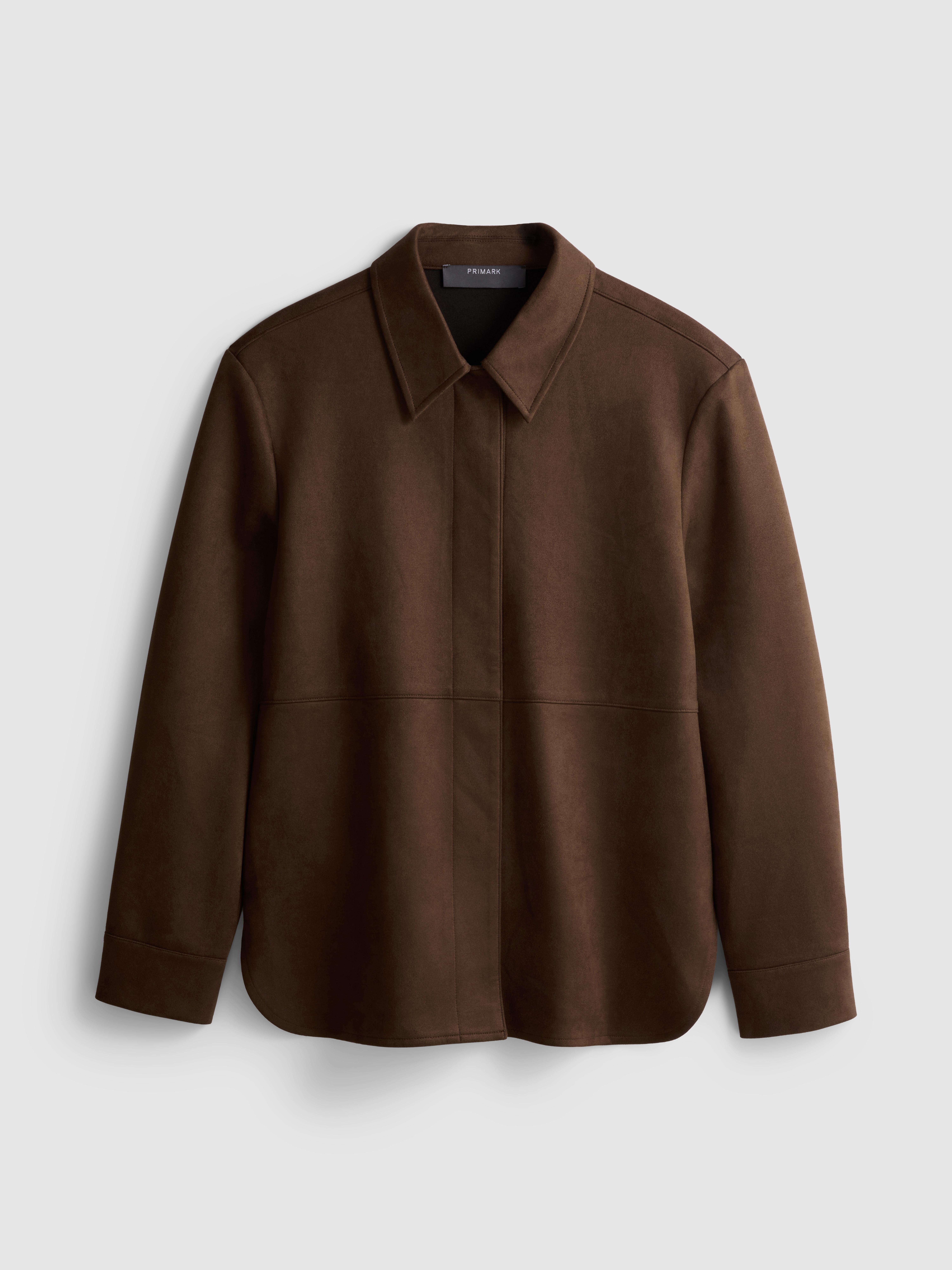 Faux Suede Shirt Jacket