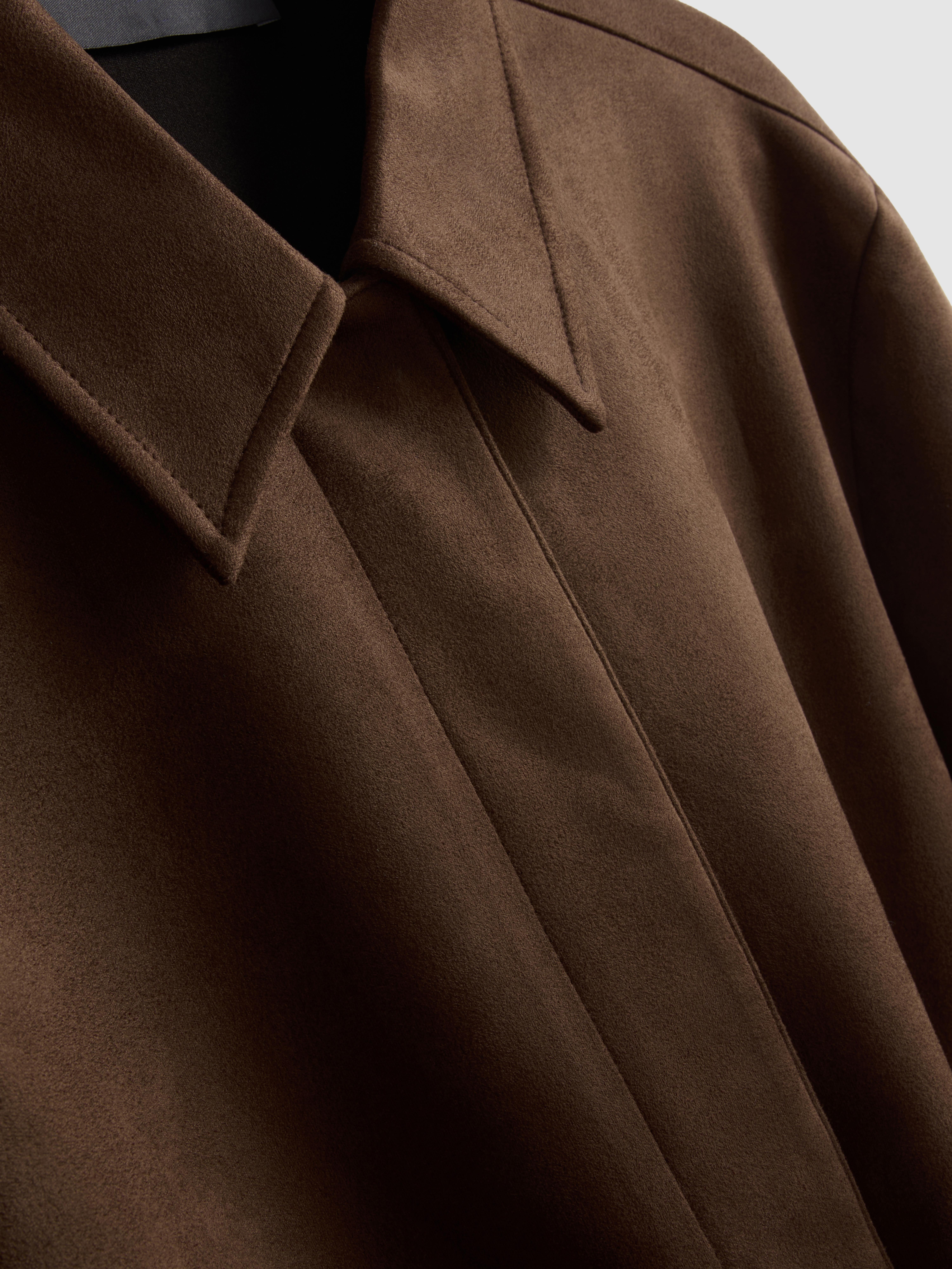 Faux Suede Shirt Jacket