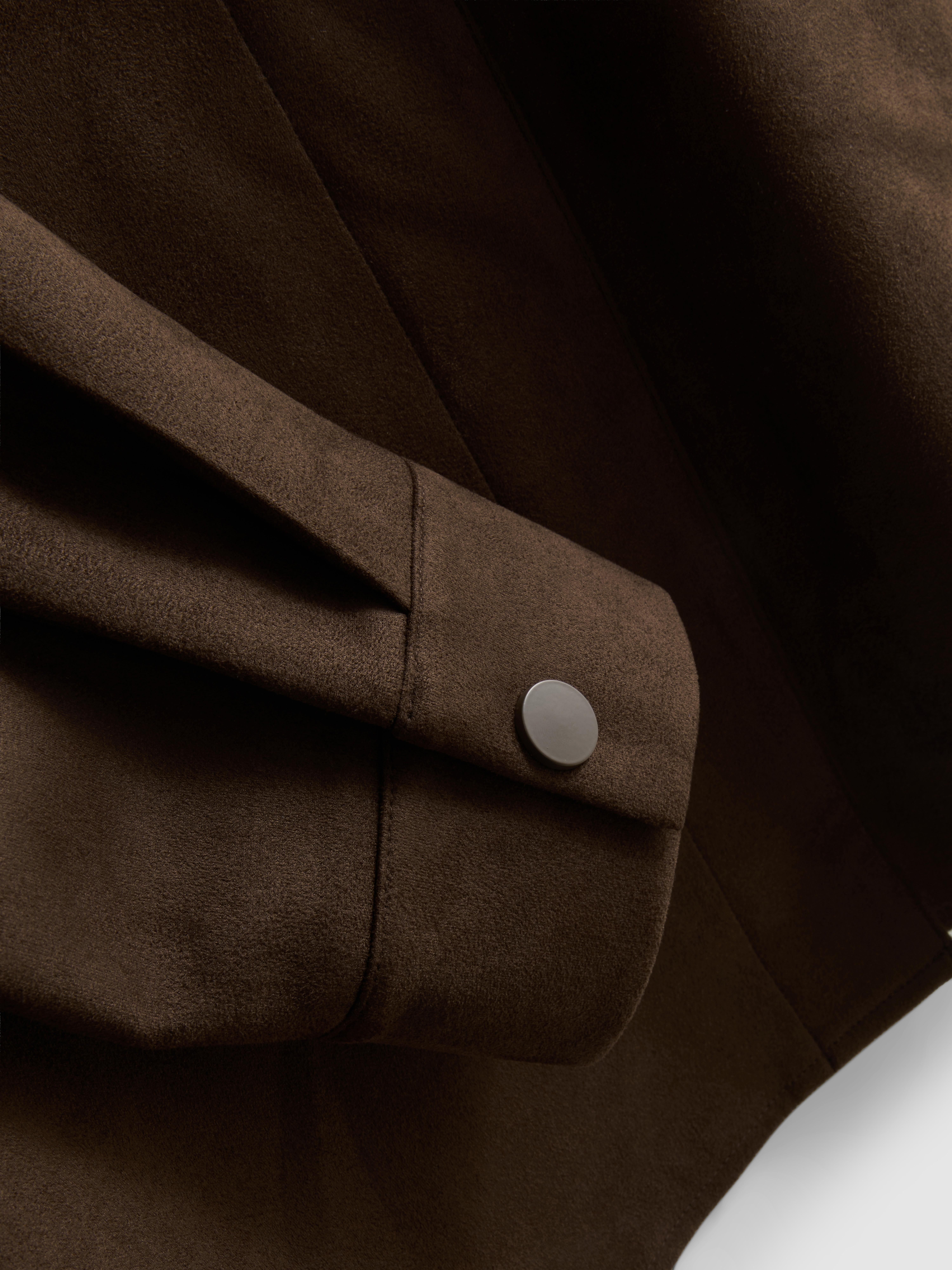 Faux Suede Shirt Jacket