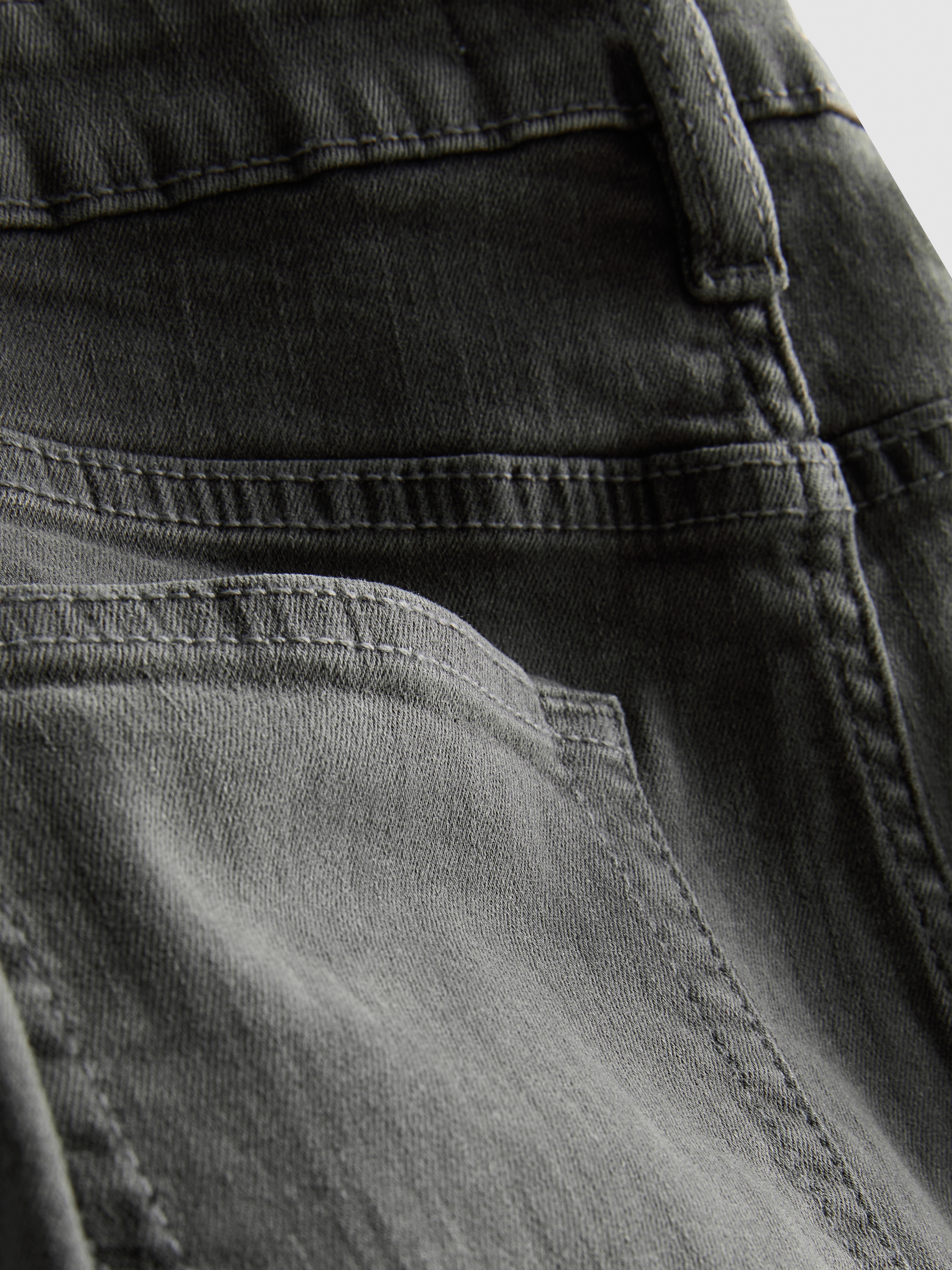 Womens Grey Cotton Rich Denim Pocket Detail Flared Jeans | Primark