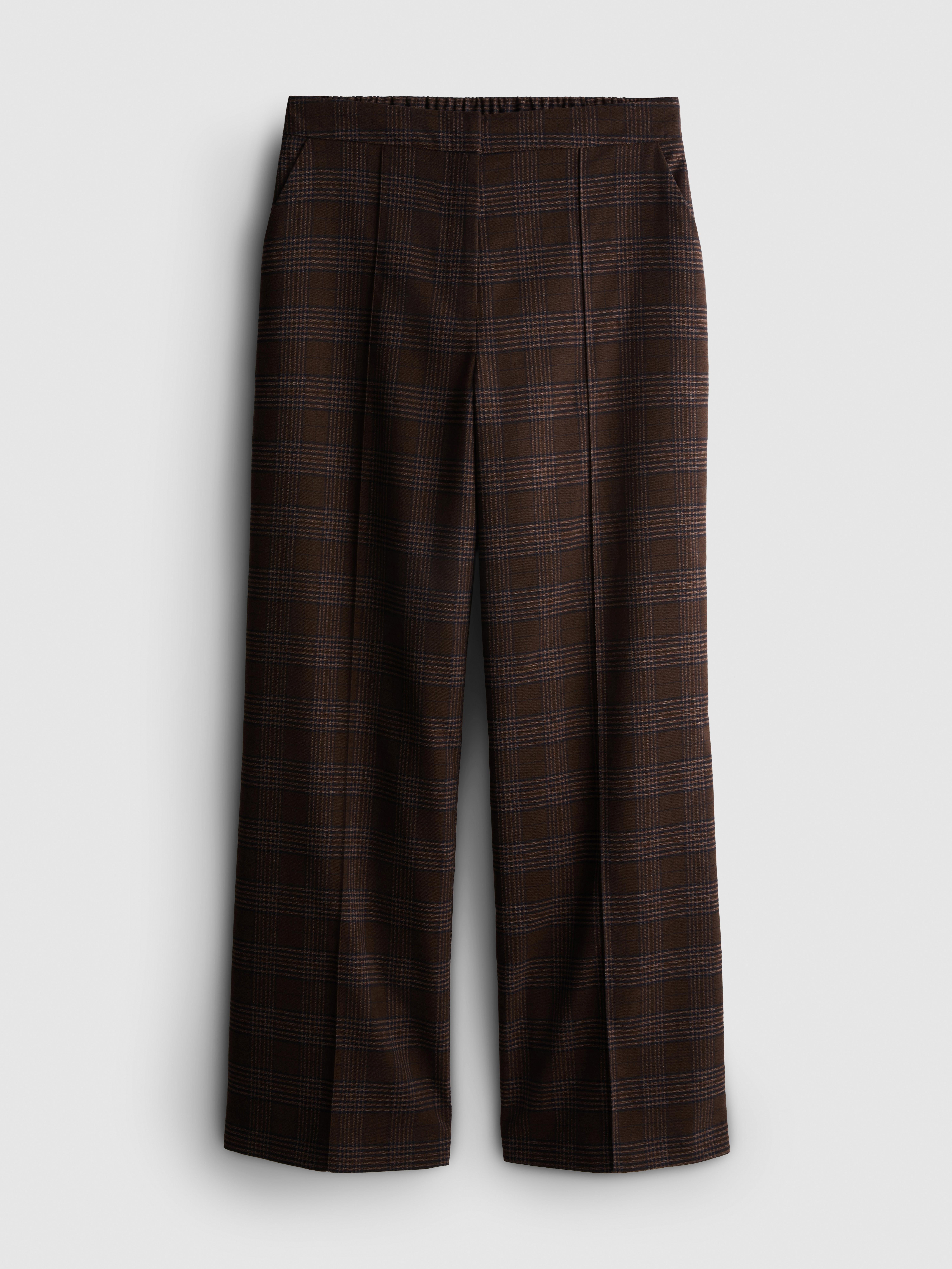 Check Straight Leg Pants