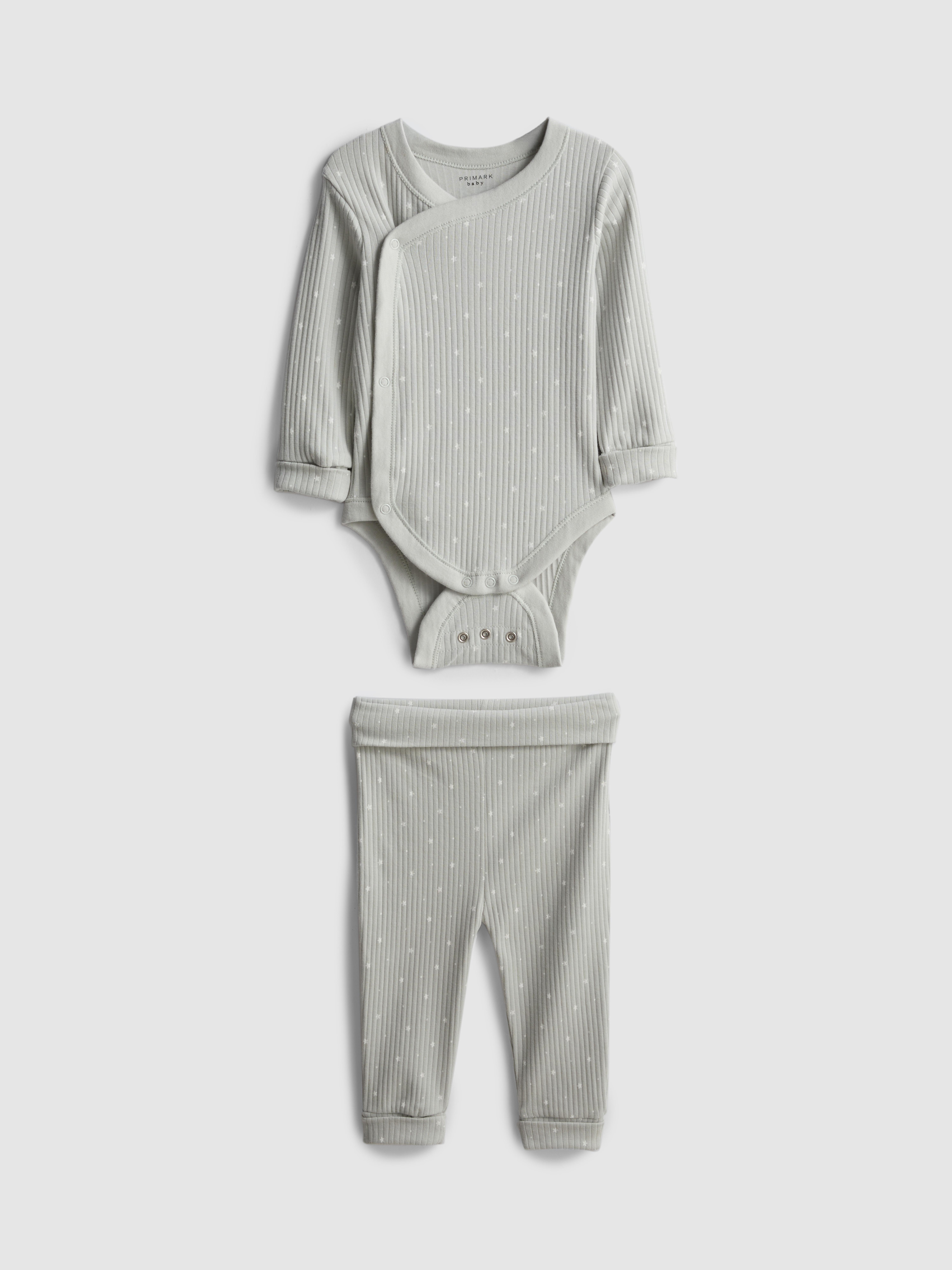 0-18 mnd | Set van katoenrijke meegroeiromper en legging