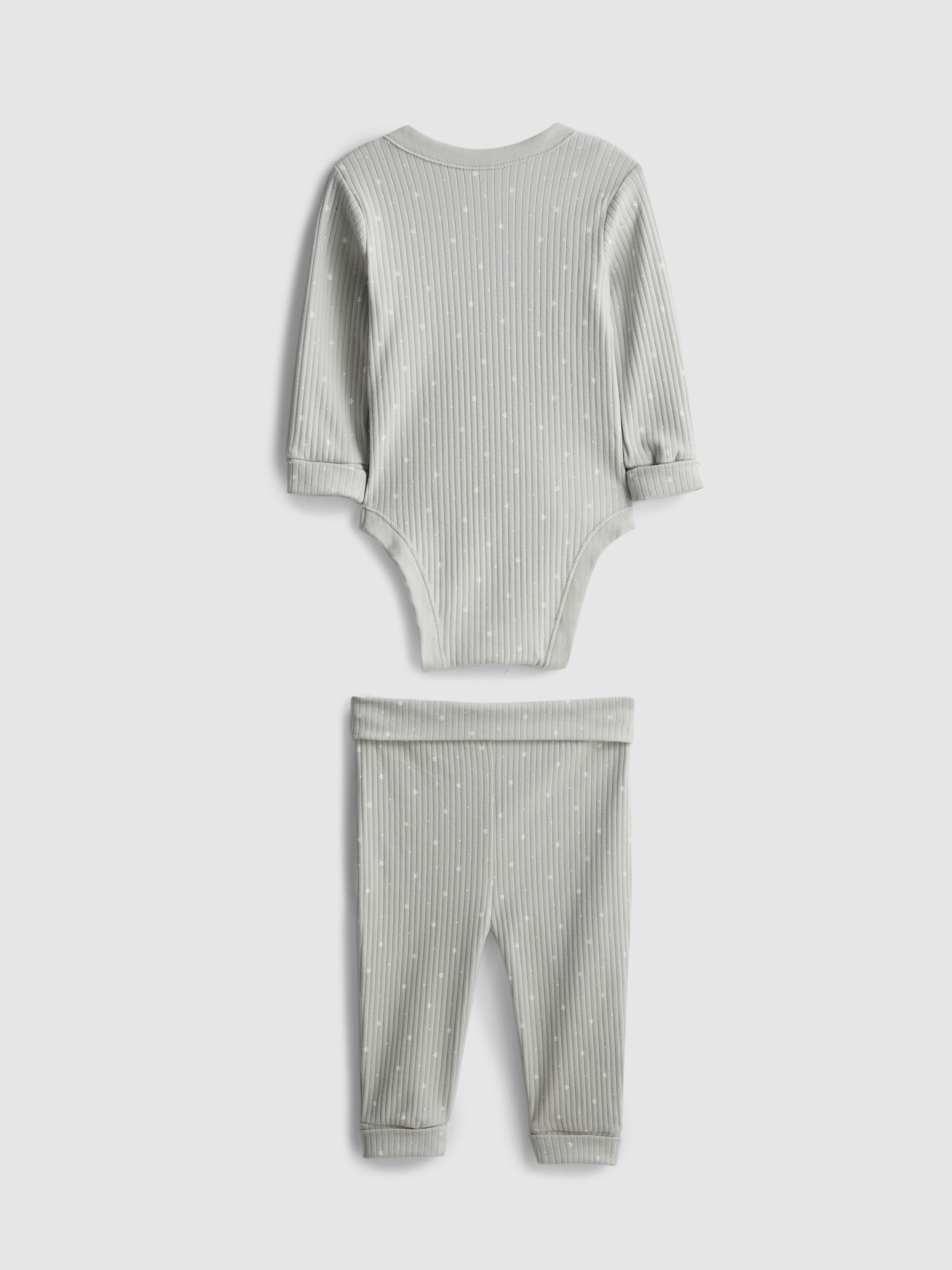 0-18 mnd | Set van katoenrijke meegroeiromper en legging