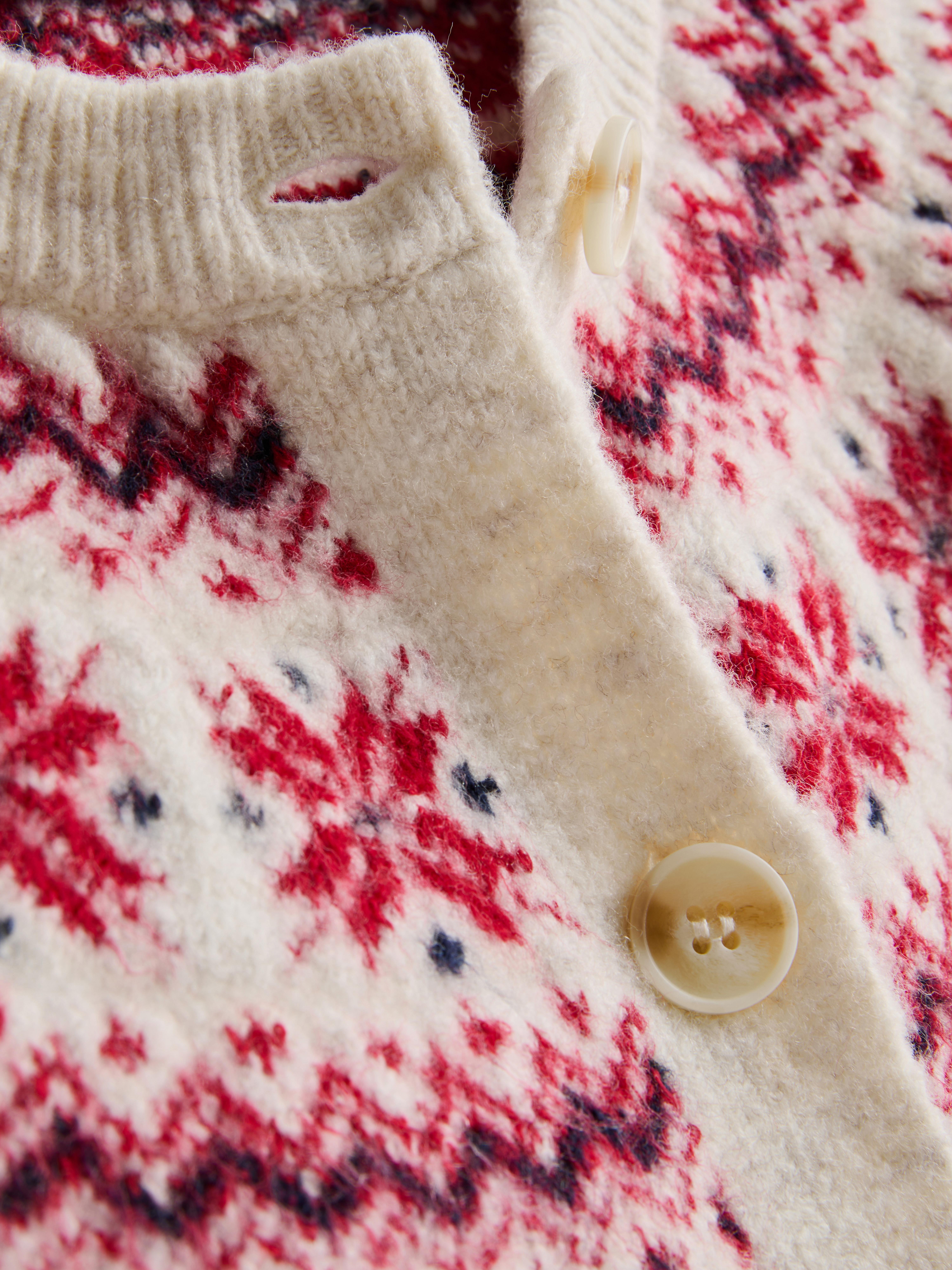 Christmas Fair Isle Cable Knit Cardigan