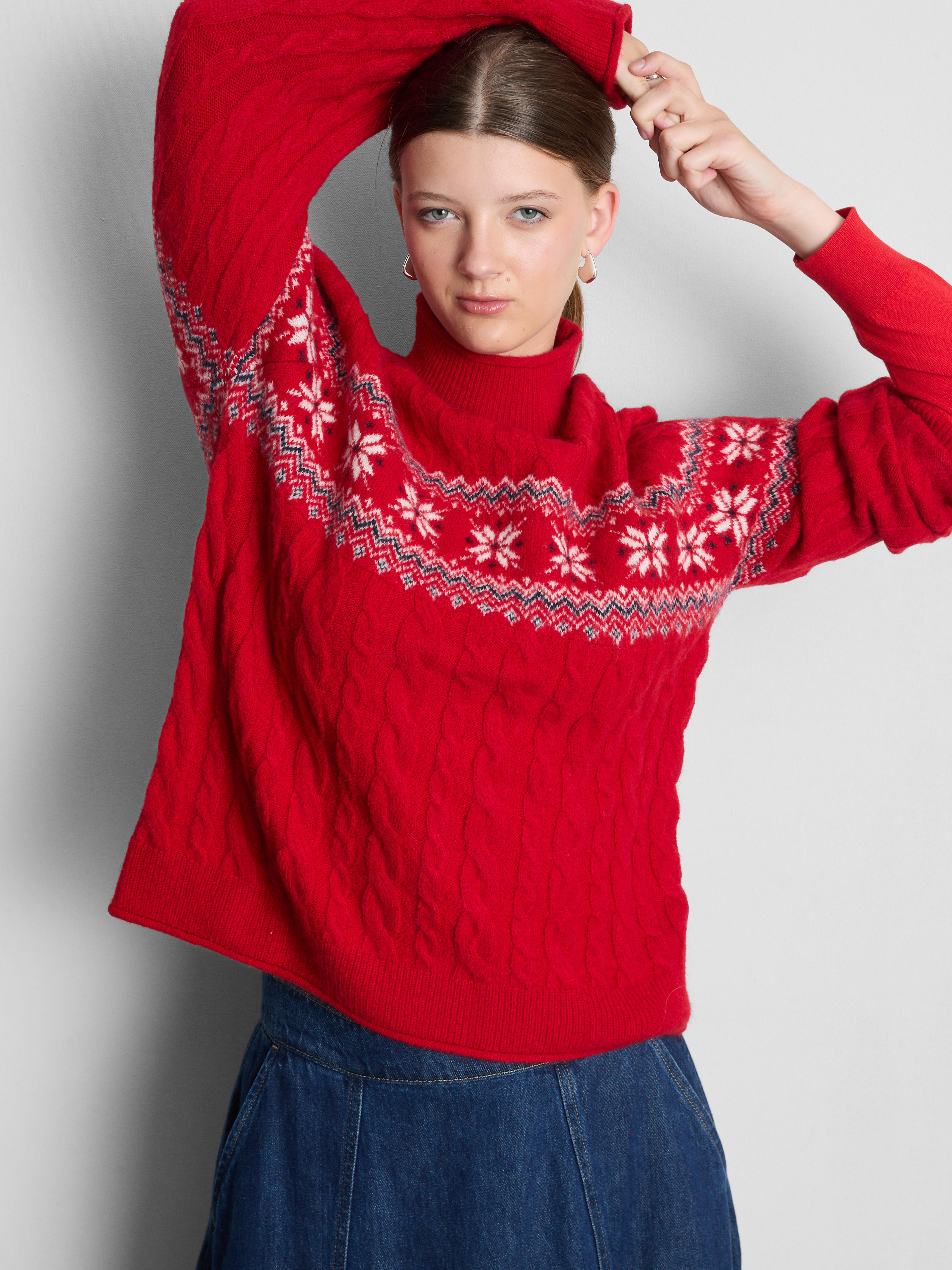 Women's Twinning Family Cable Knit Christmas Sweater