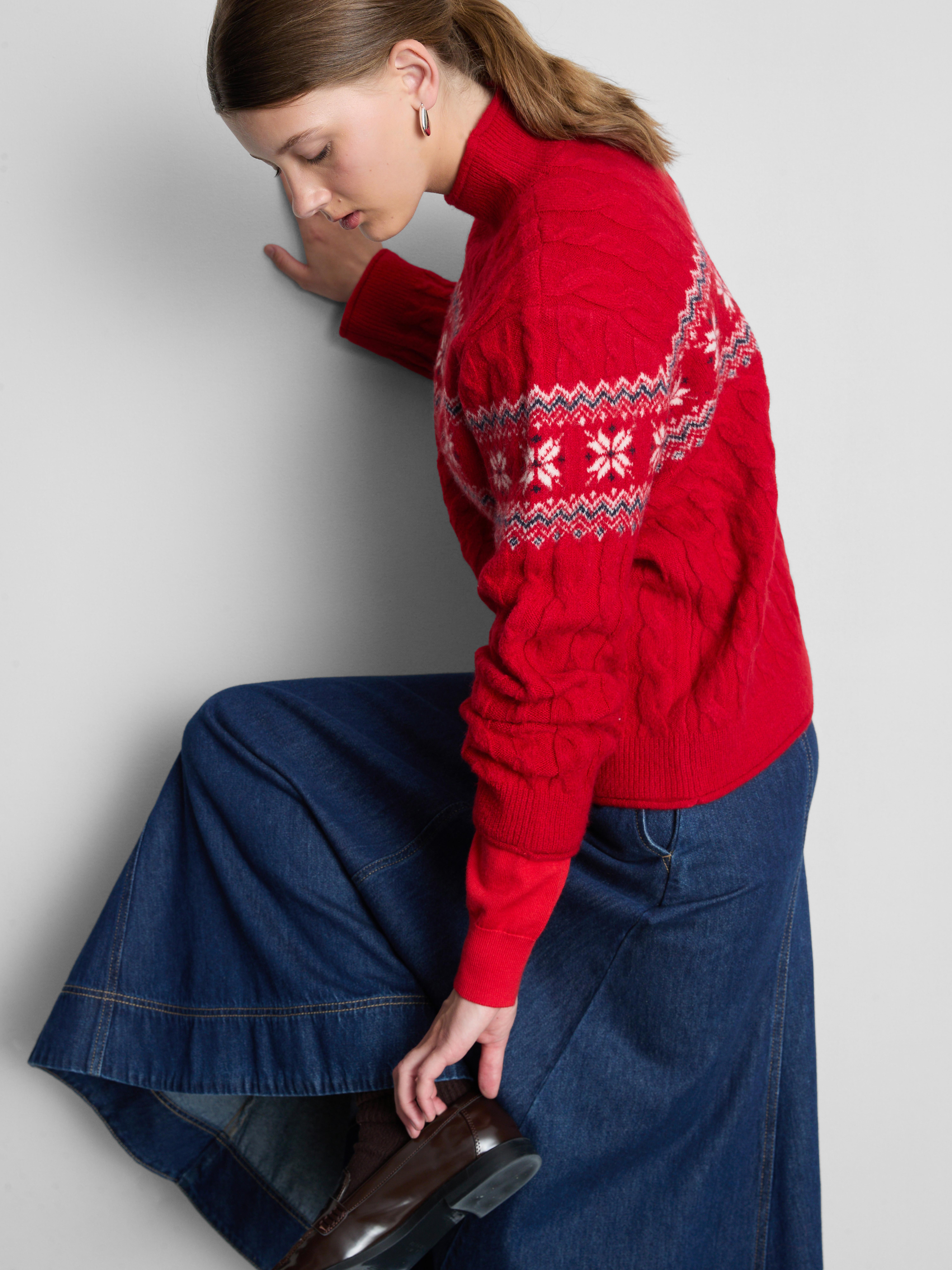 Women's Twinning Family Cable Knit Christmas Sweater