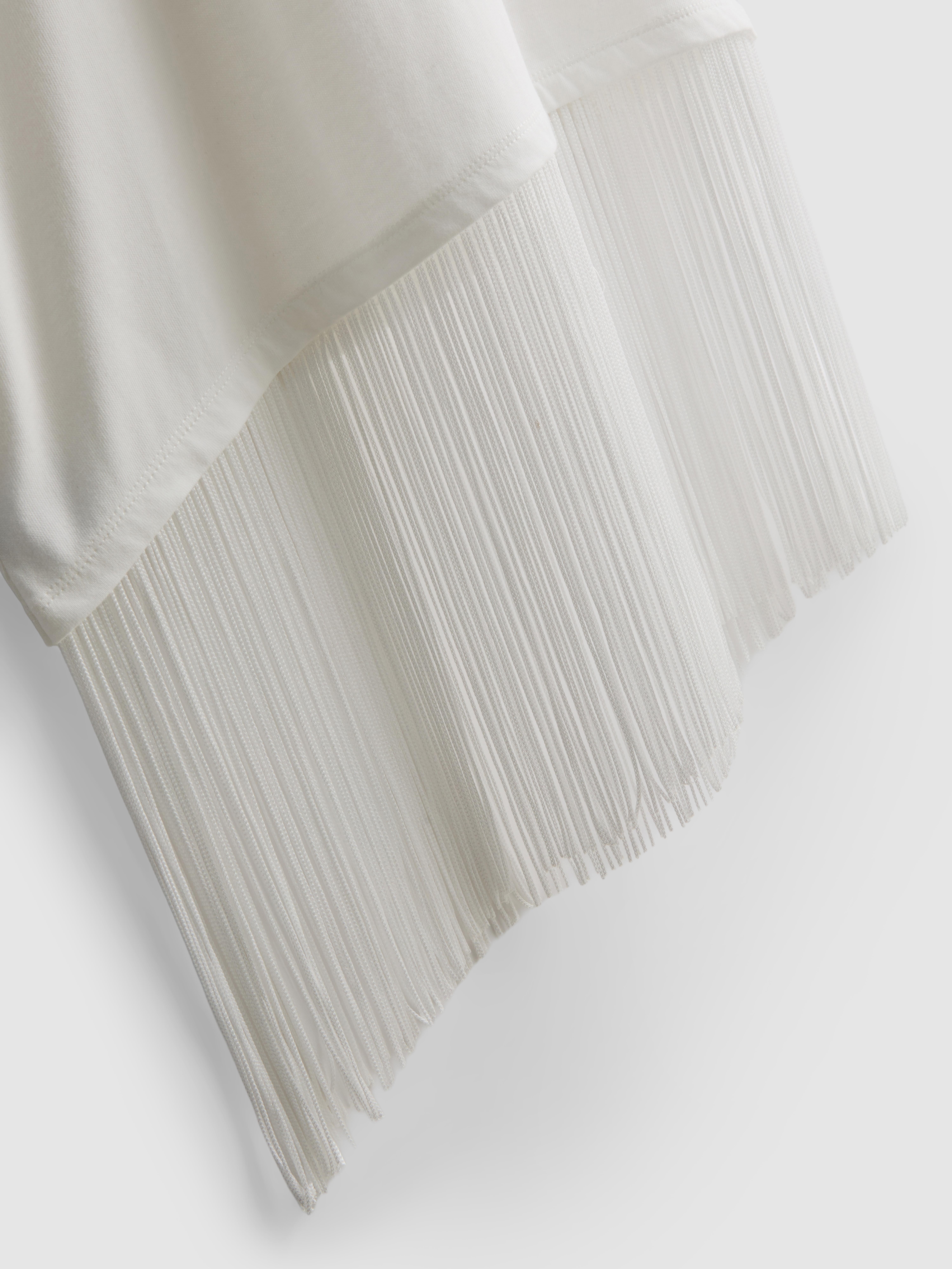 Cotton Asymmetric Fringe Tee