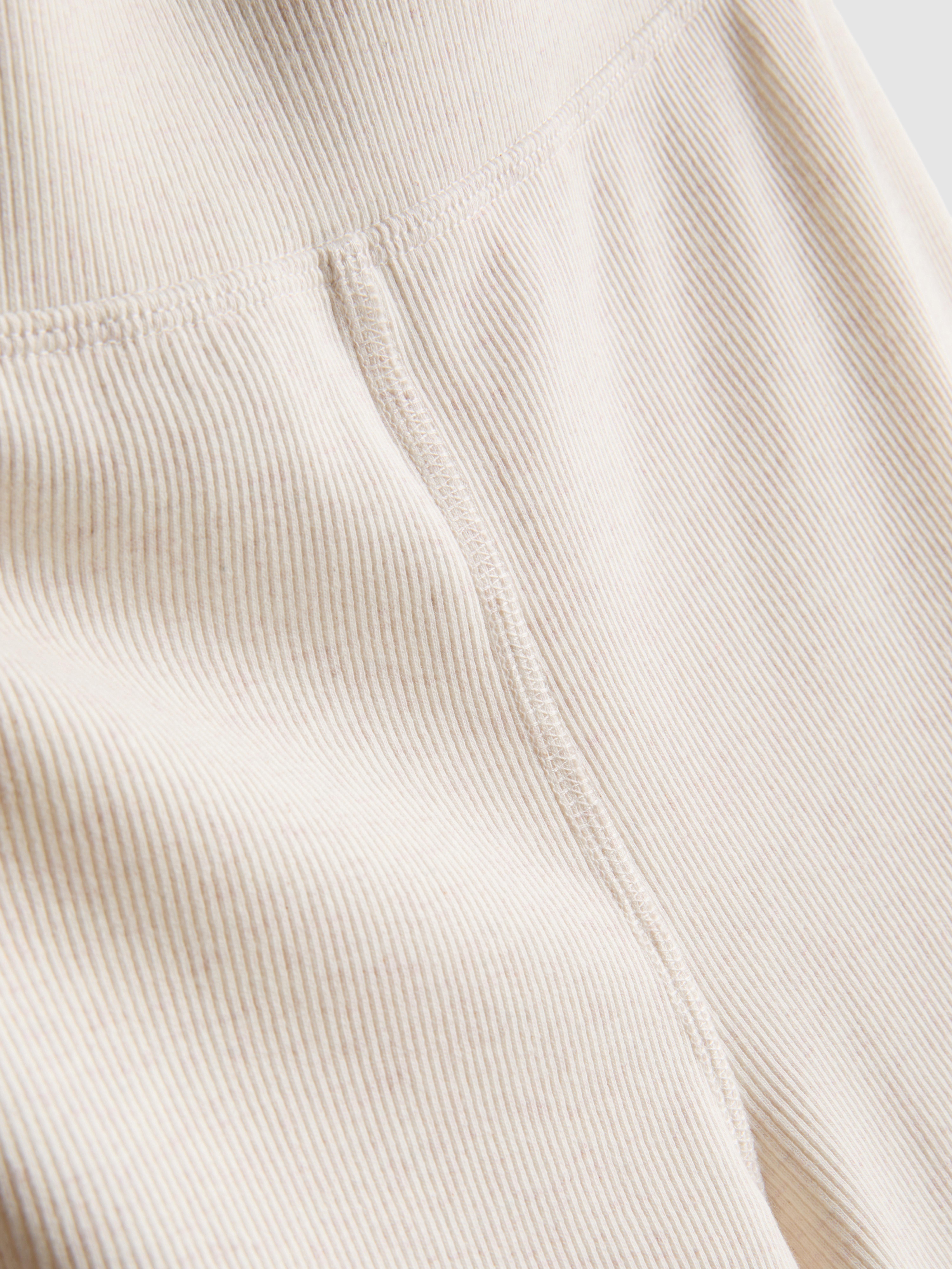 Cotton-Blend Ribbed Wide-Leg Pants