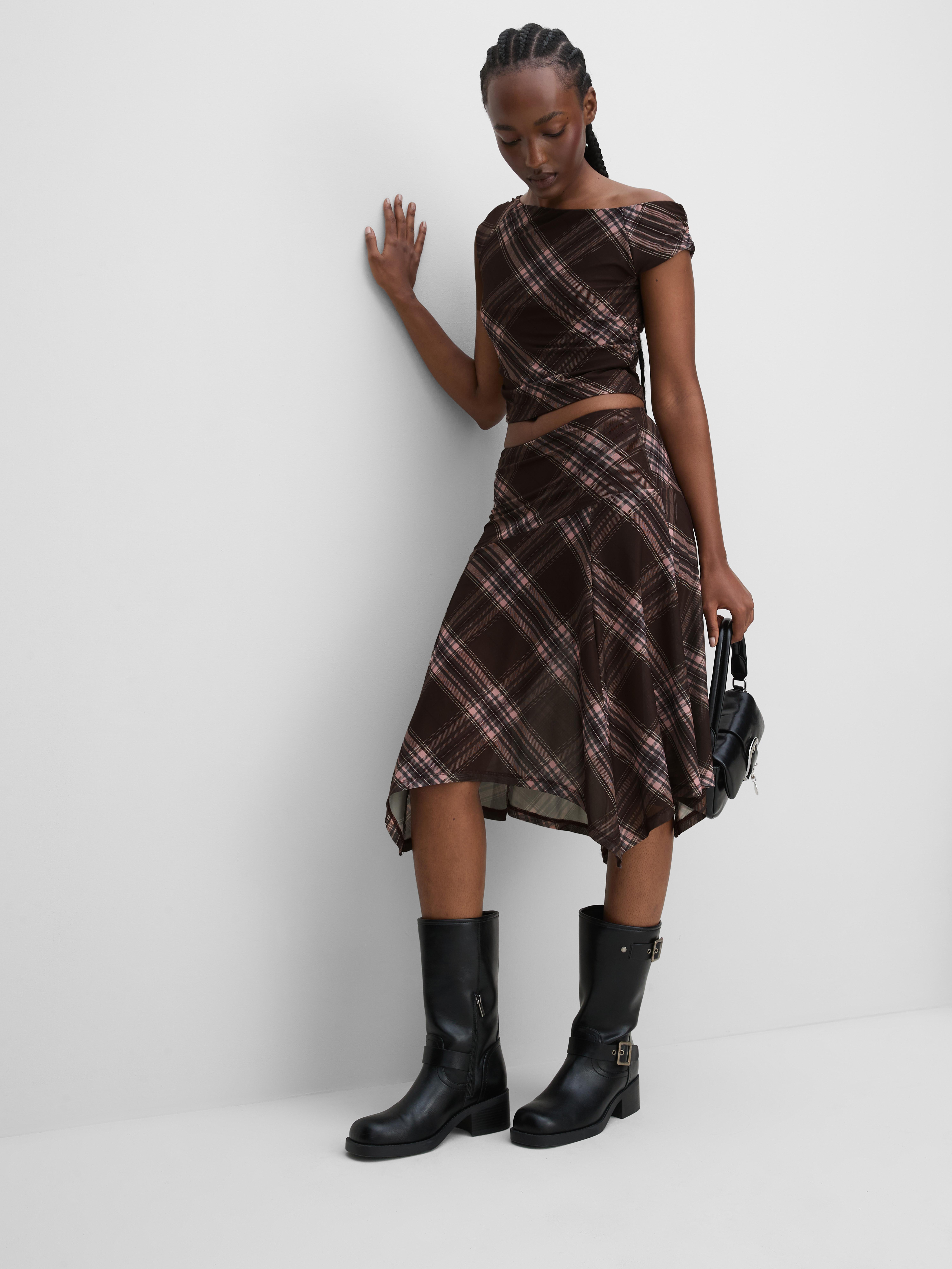 The Primark Scene | Check Hanky Hem Midi Skirt