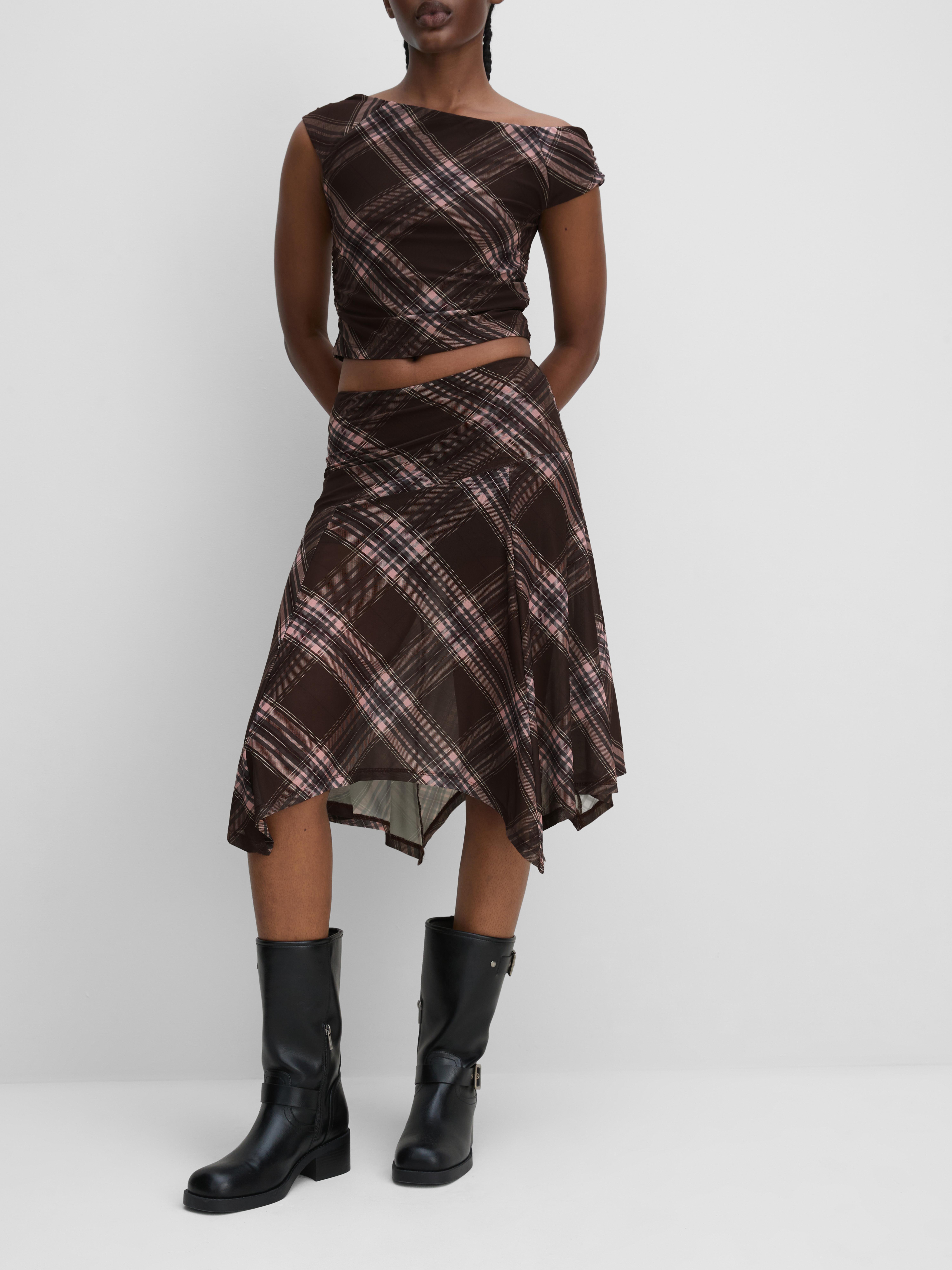 The Primark Scene | Check Hanky Hem Midi Skirt