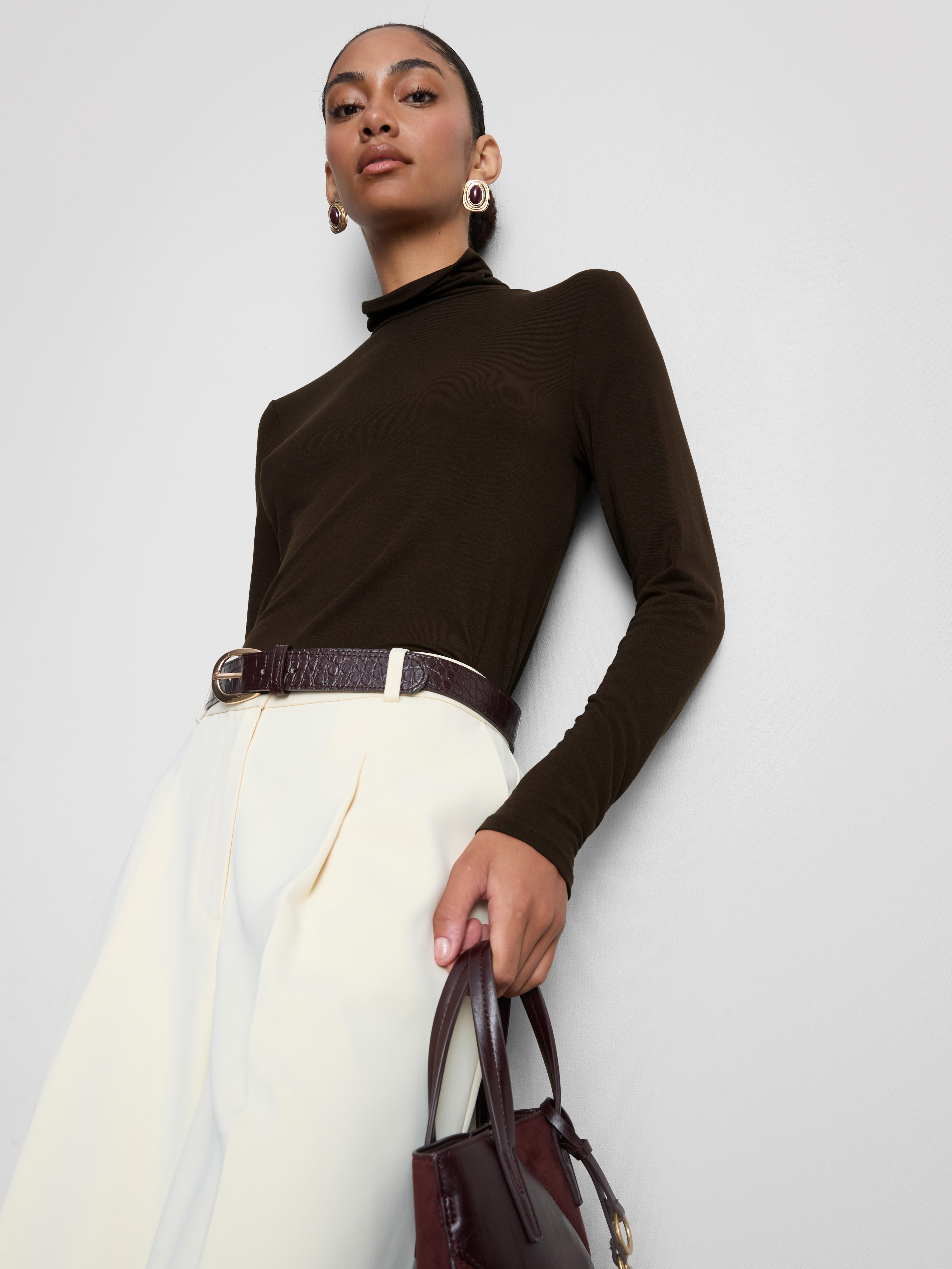 Long-Sleeve Roll-Neck Top