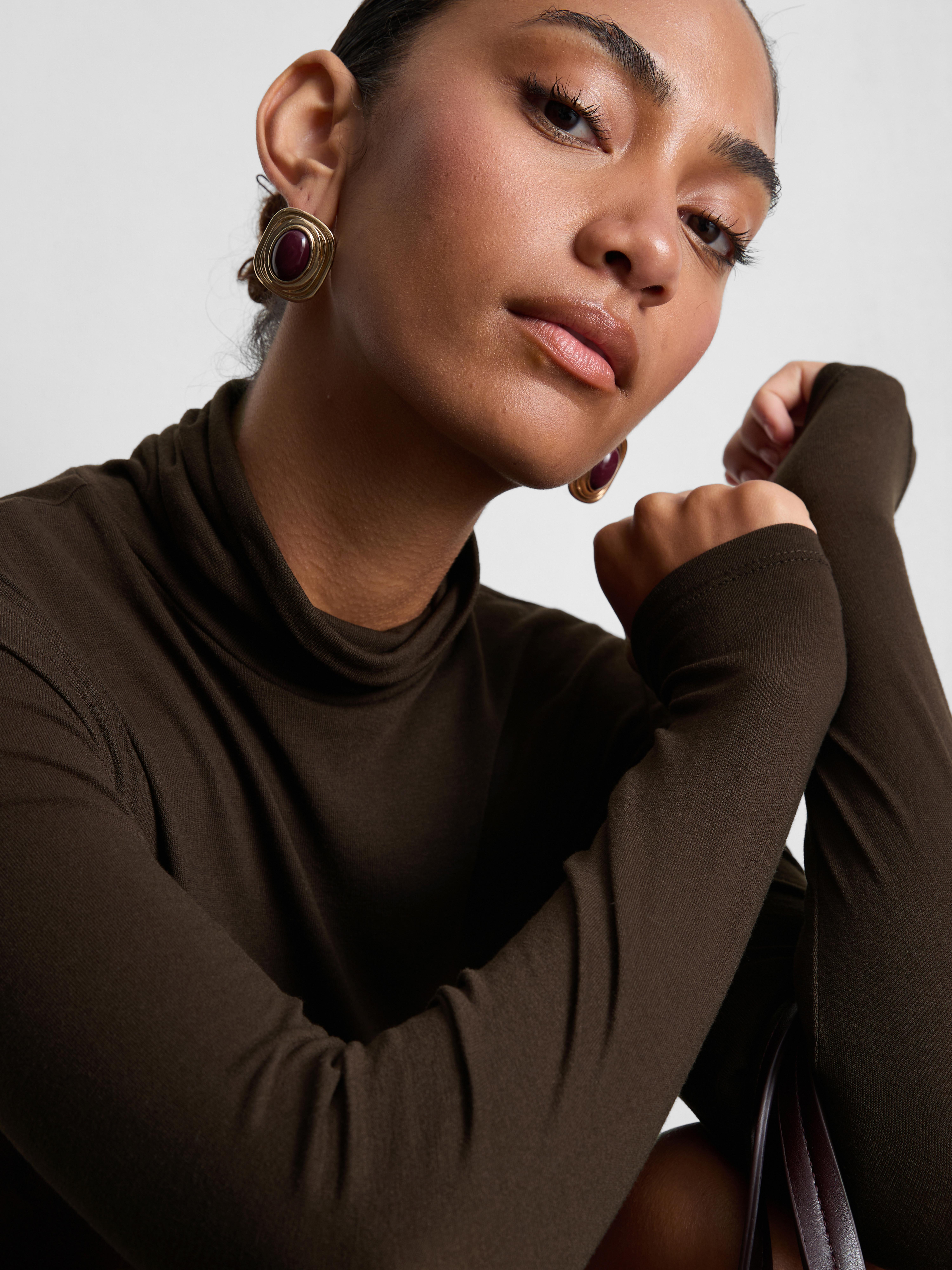 Long-Sleeve Roll-Neck Top