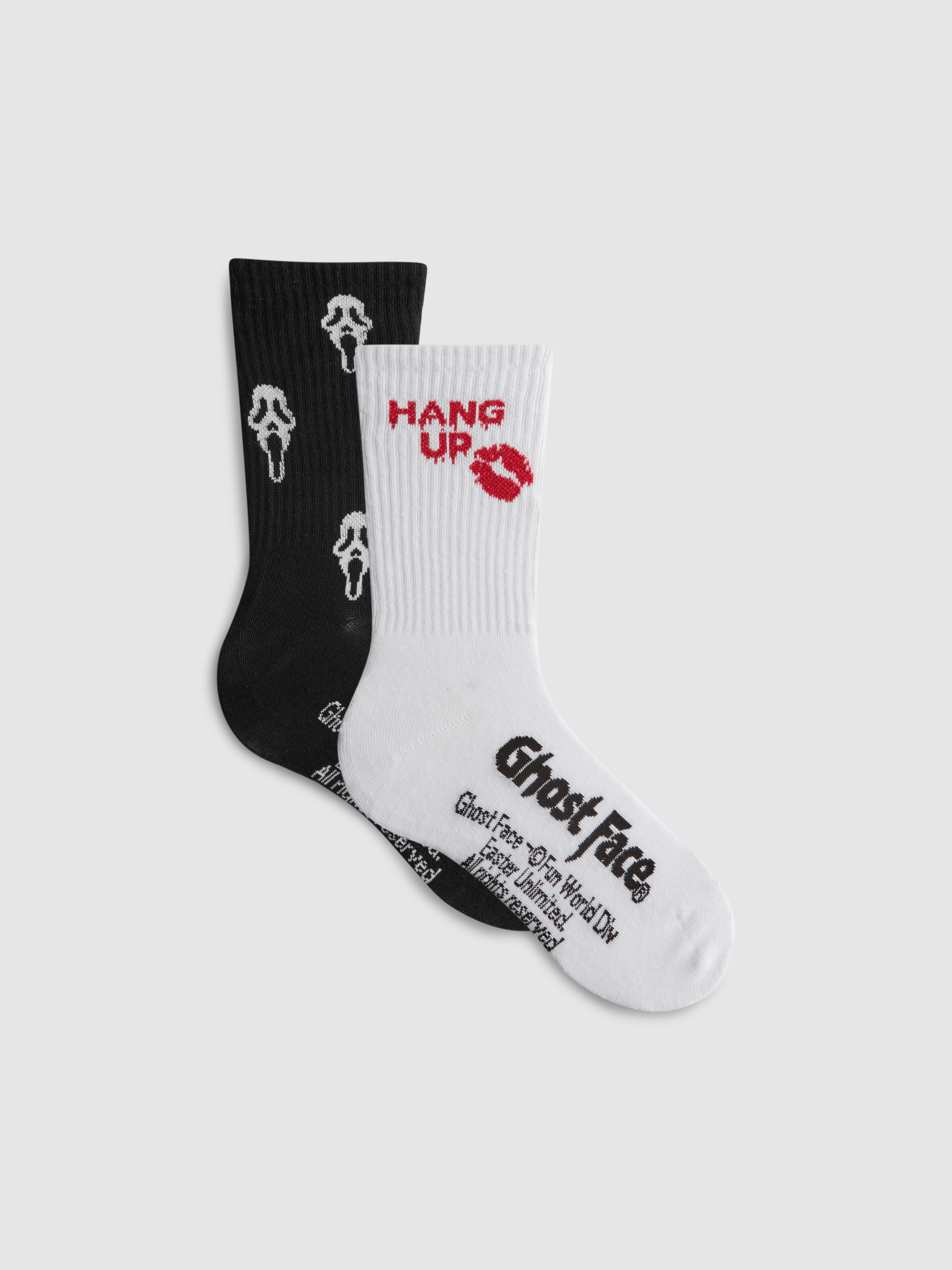 2pk Scream Ghostface Crew Socks