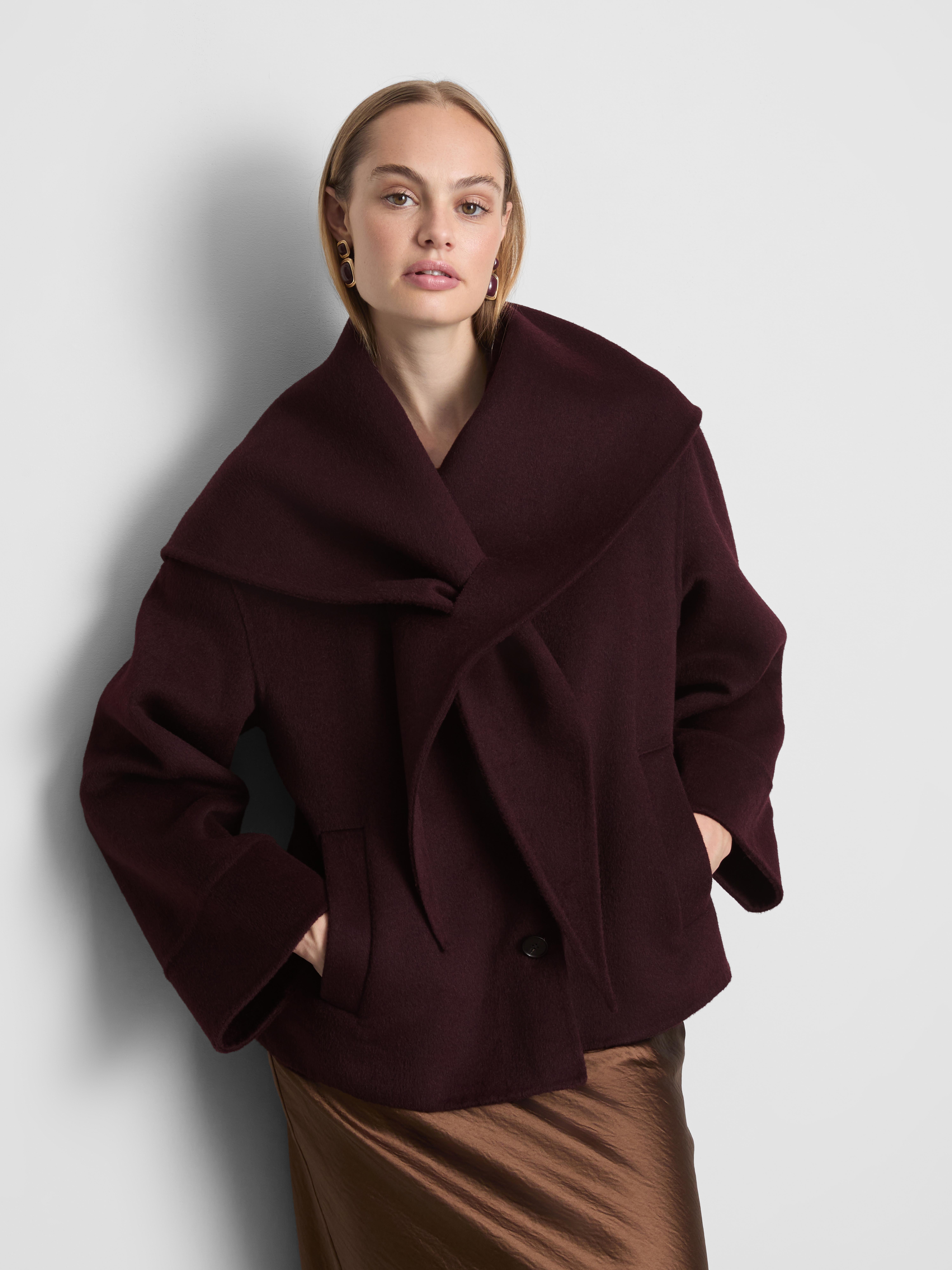 The Edit Wool-Blend Scarf-Detail Jacket