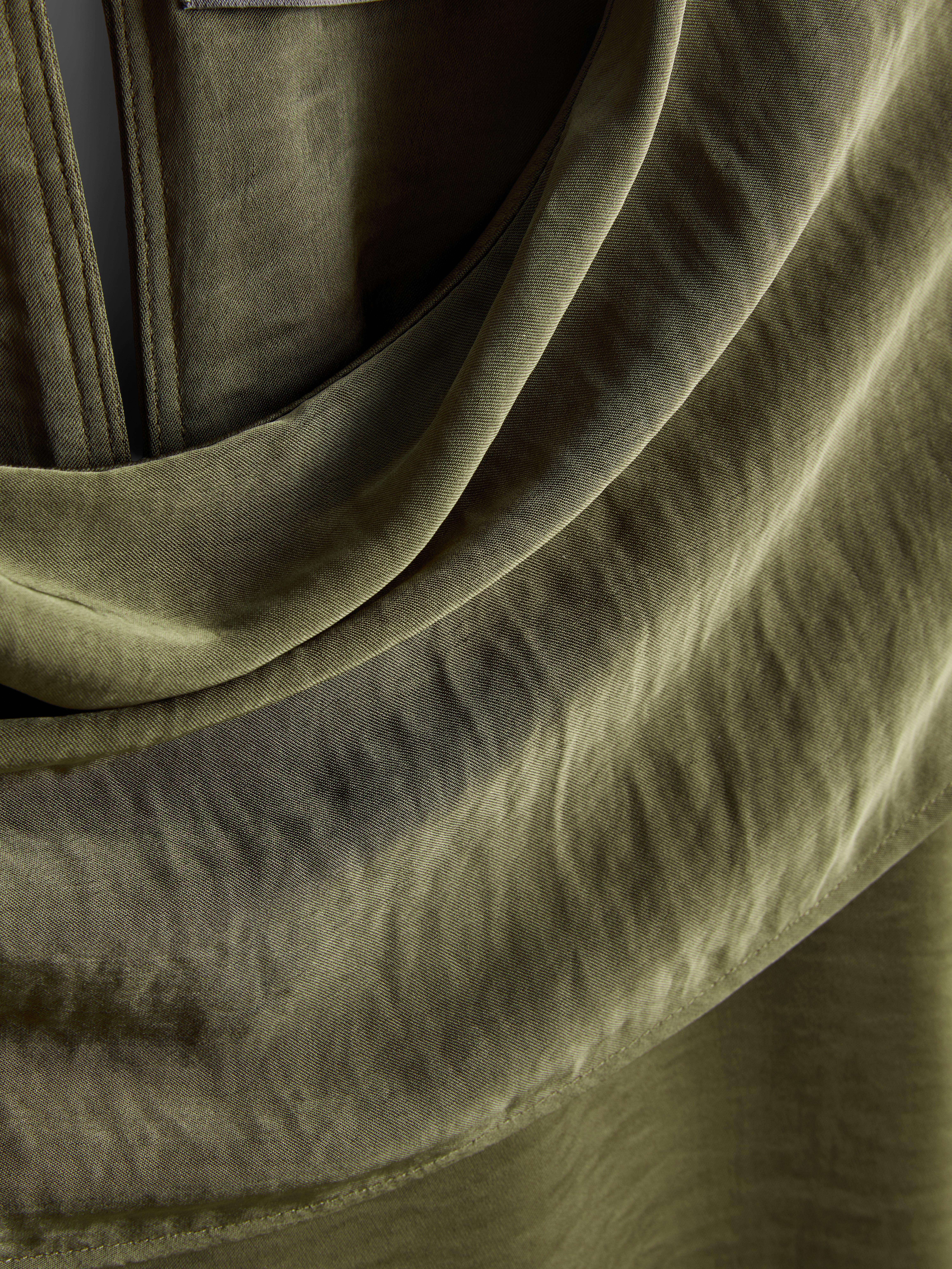 Satin High Cowl Neck Top