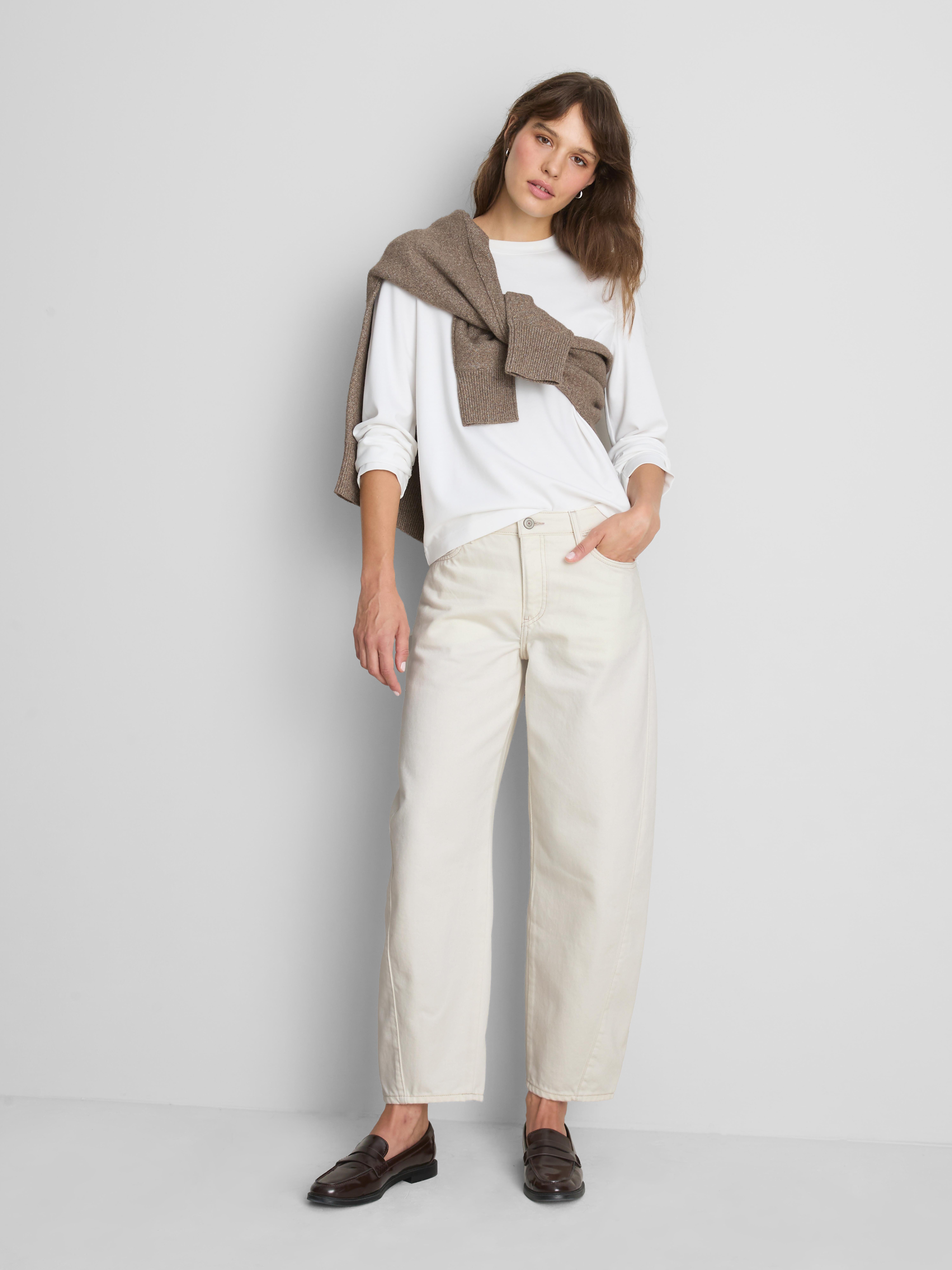 Cotton Rich Barrel Leg Jeans