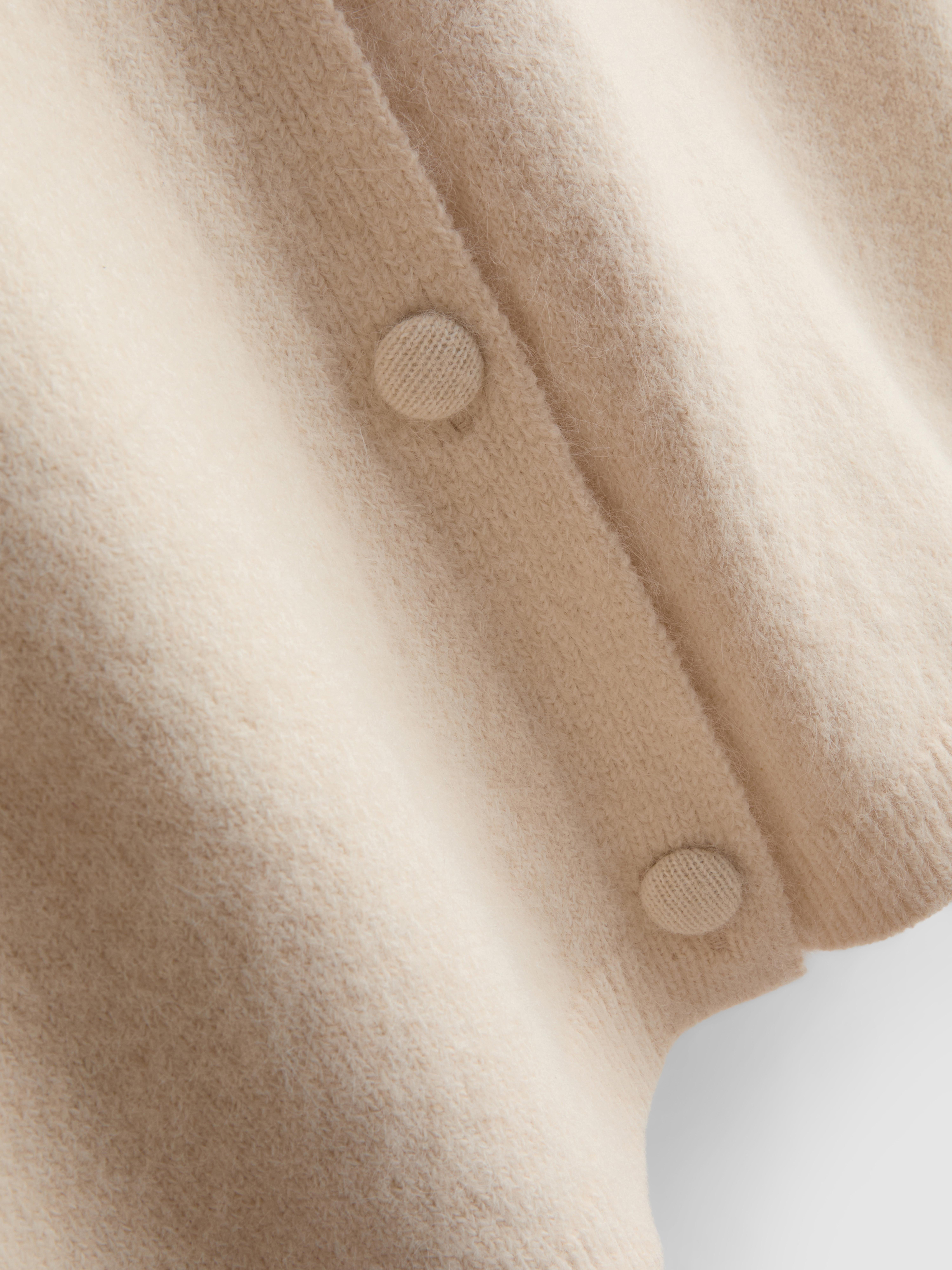 Brushed Boxy Short-Sleeve Cardigan
