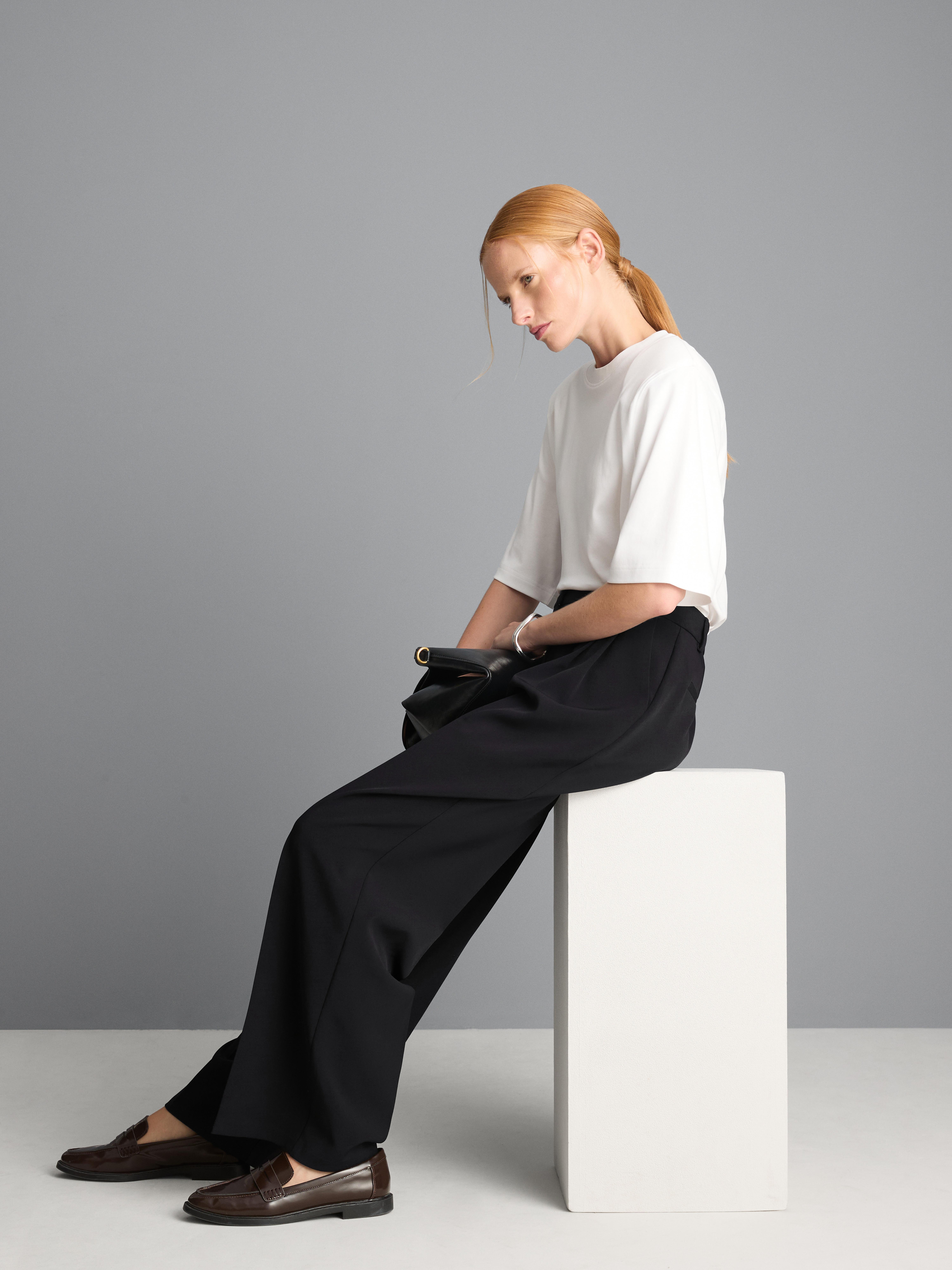 Pleated Wide Leg Pants