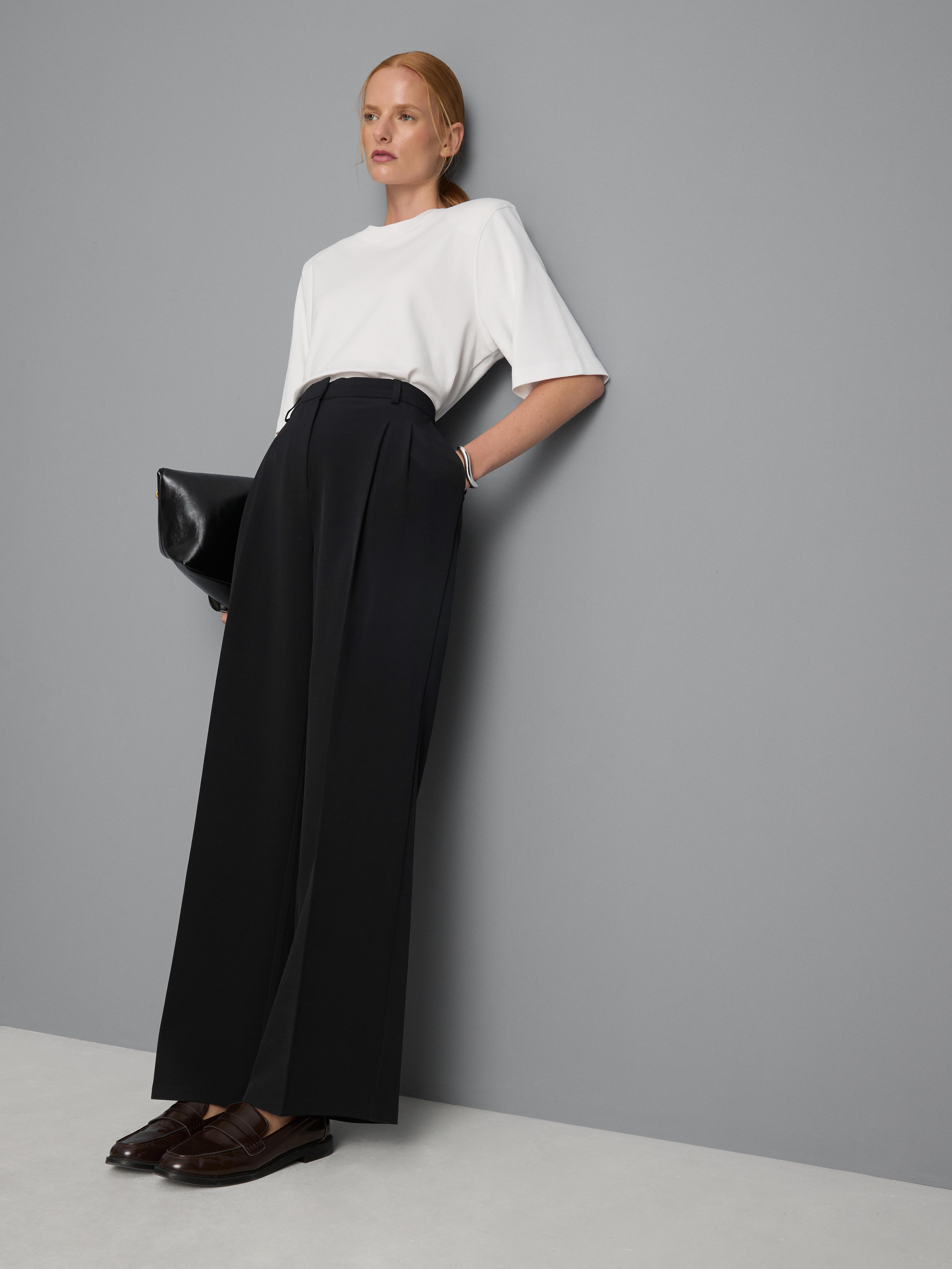 Pleated Wide Leg Pants